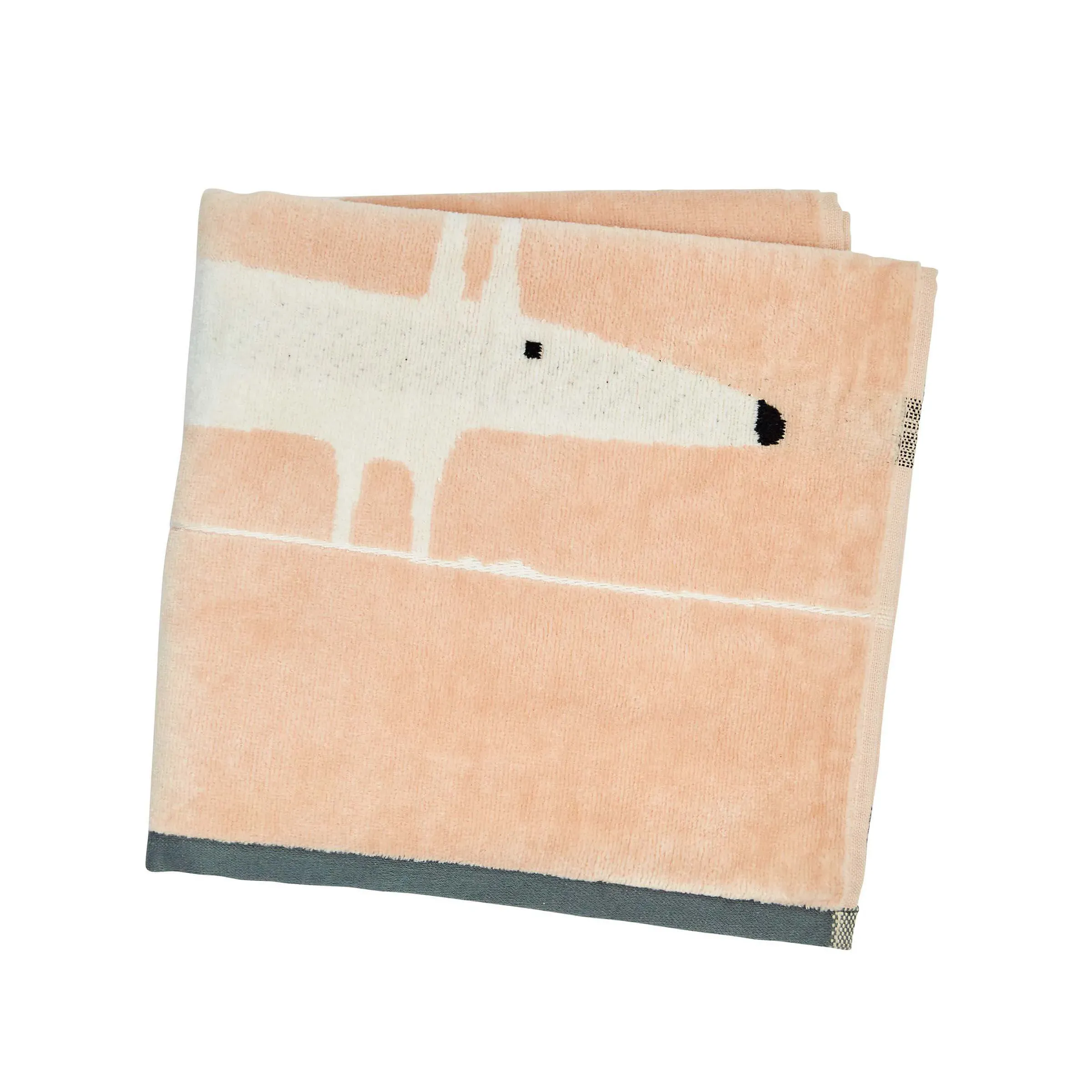 Hand Towel with Fox Motif - Blush, Cotton image