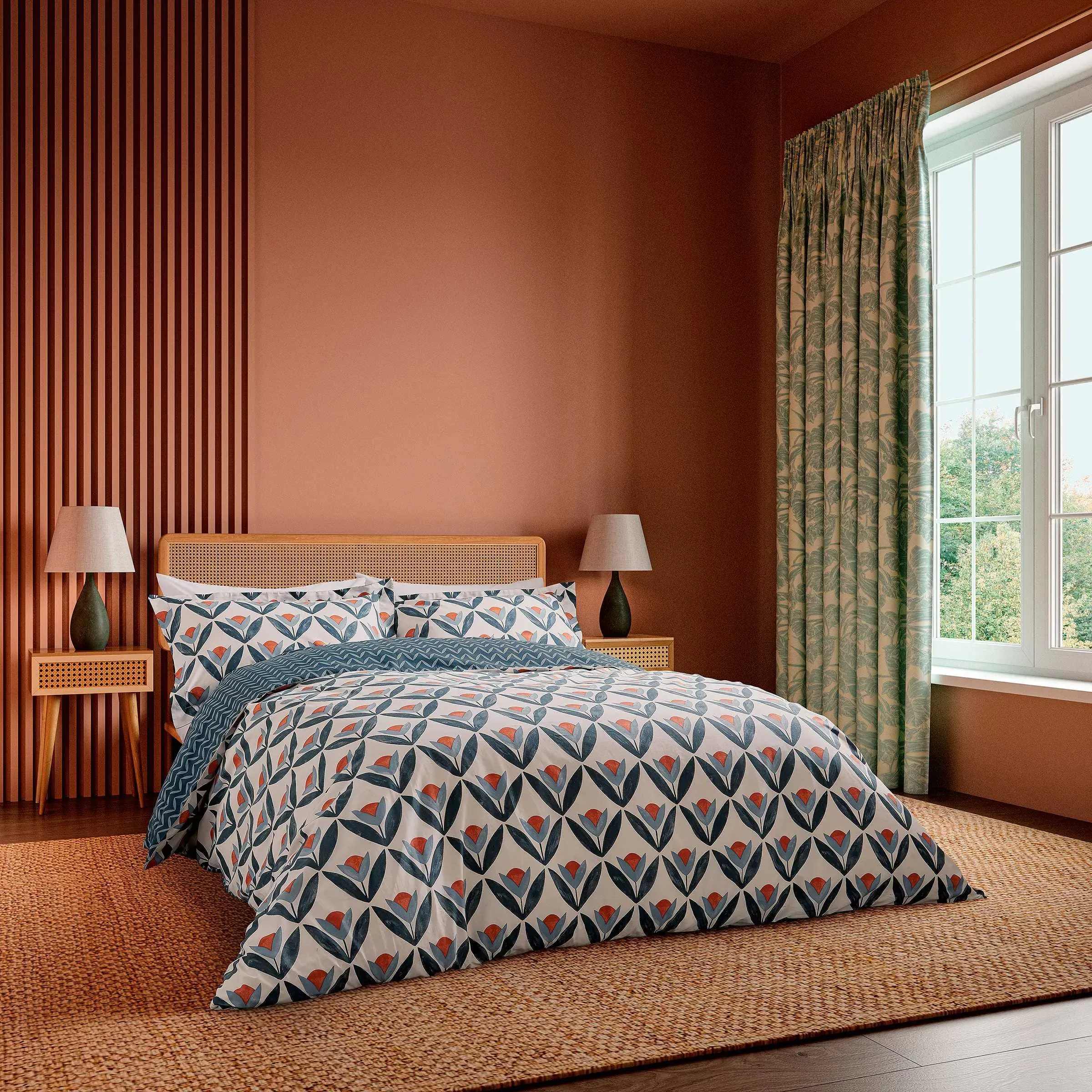 King Size Duvet Cover Set - Navy, Cotton