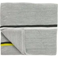 Knitted Throw with Fox Design - Silver