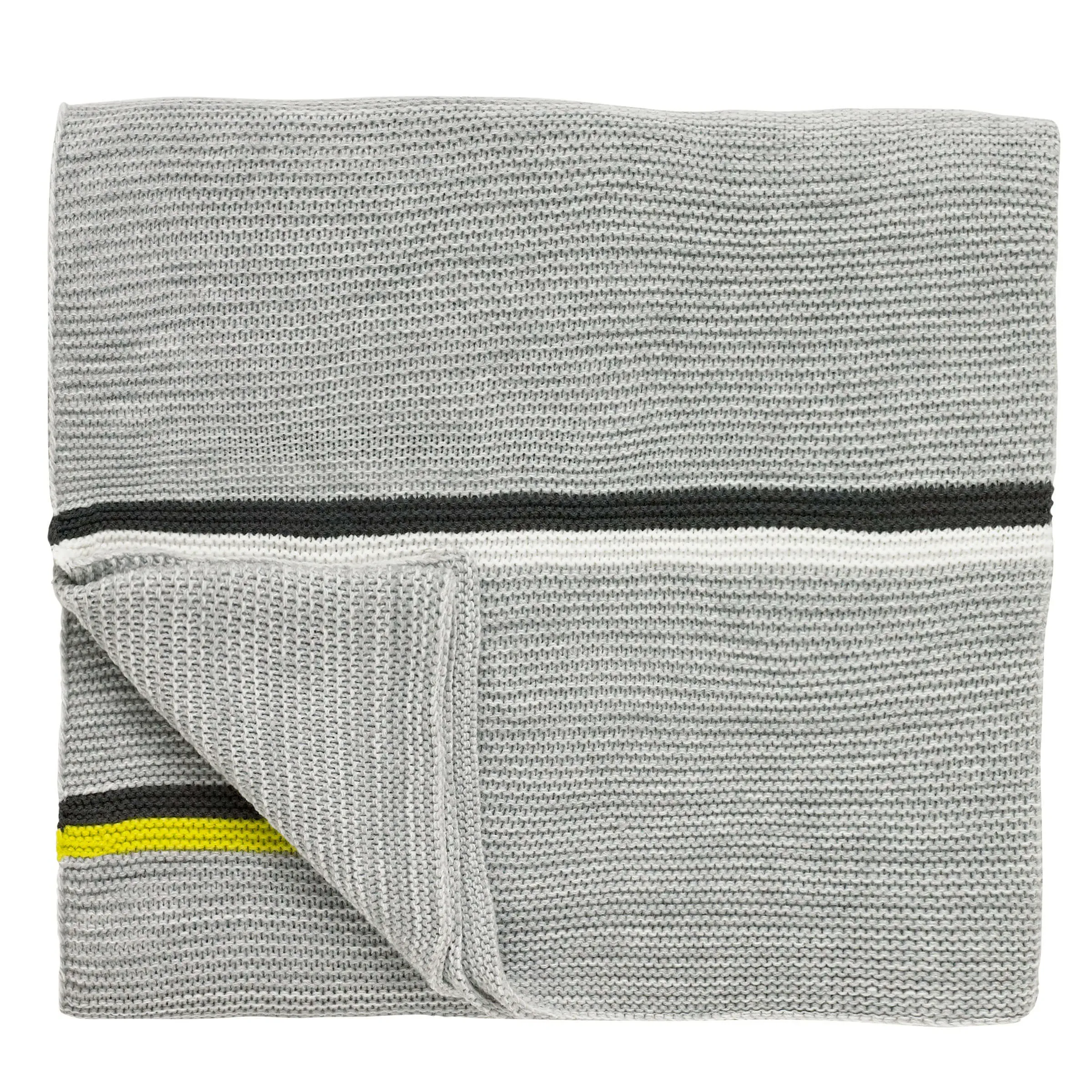 Knitted Throw with Fox Design - Silver image