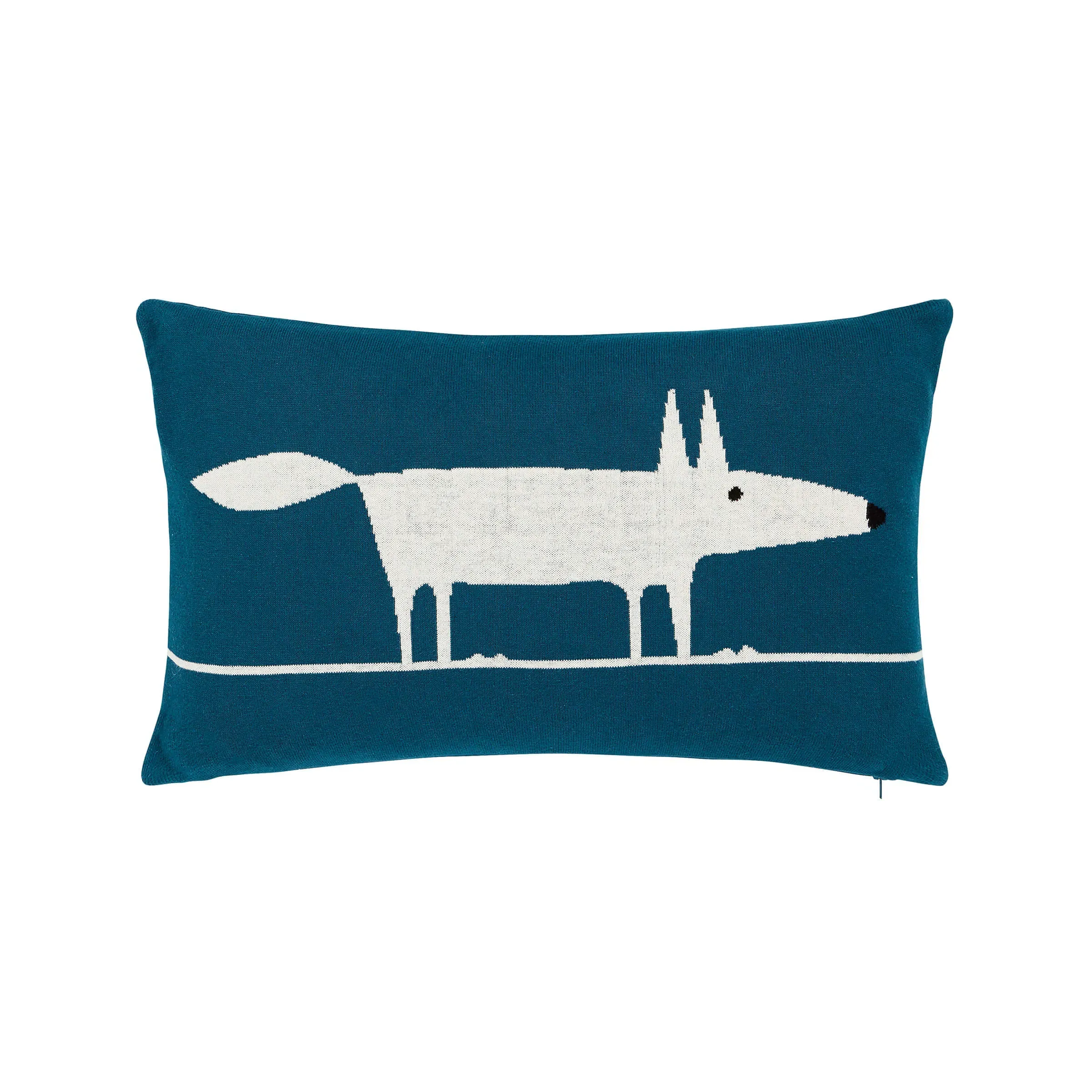 Mr Fox Cushion - Blue, Cotton image