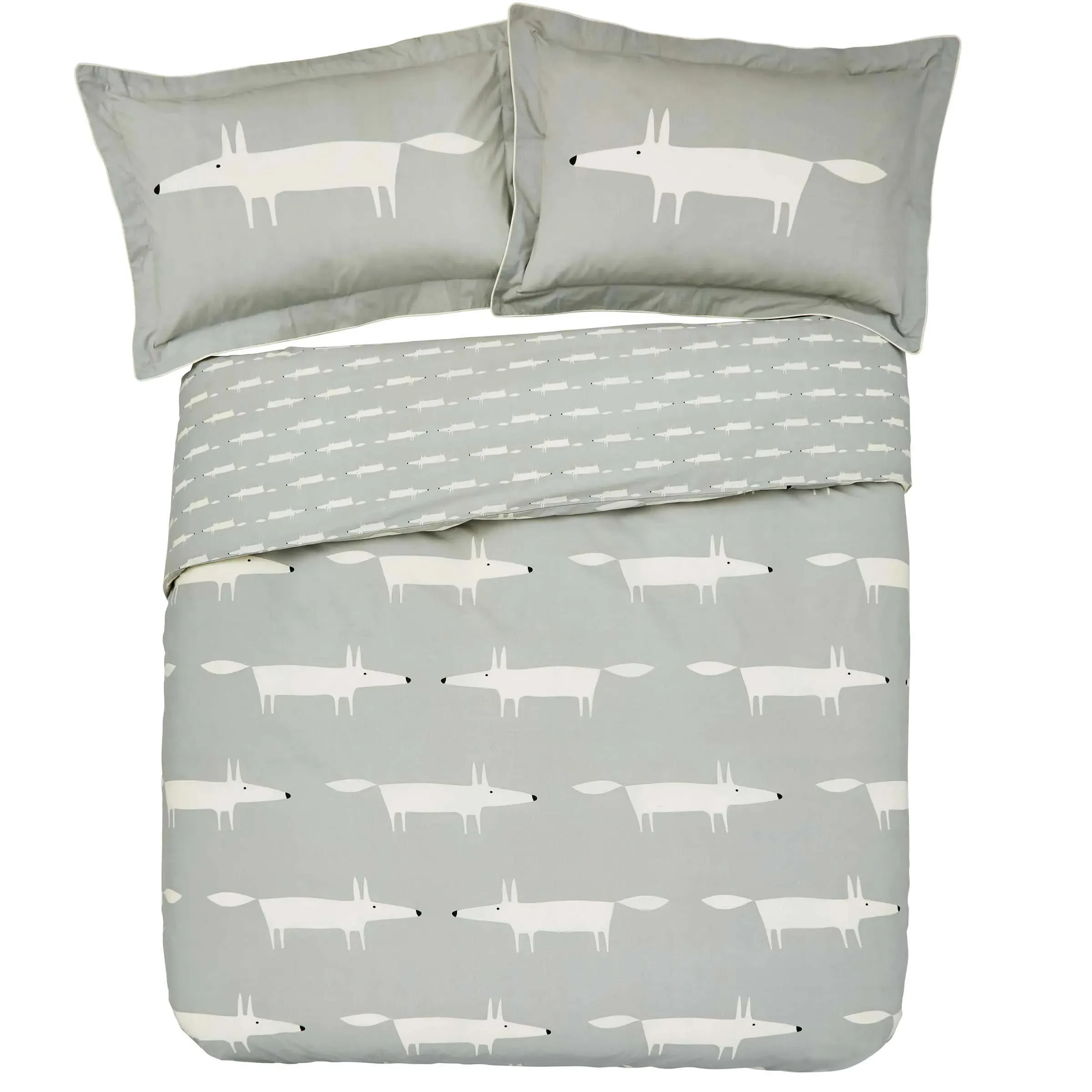 Oxford Pillowcase with Piping - Silver, Cotton