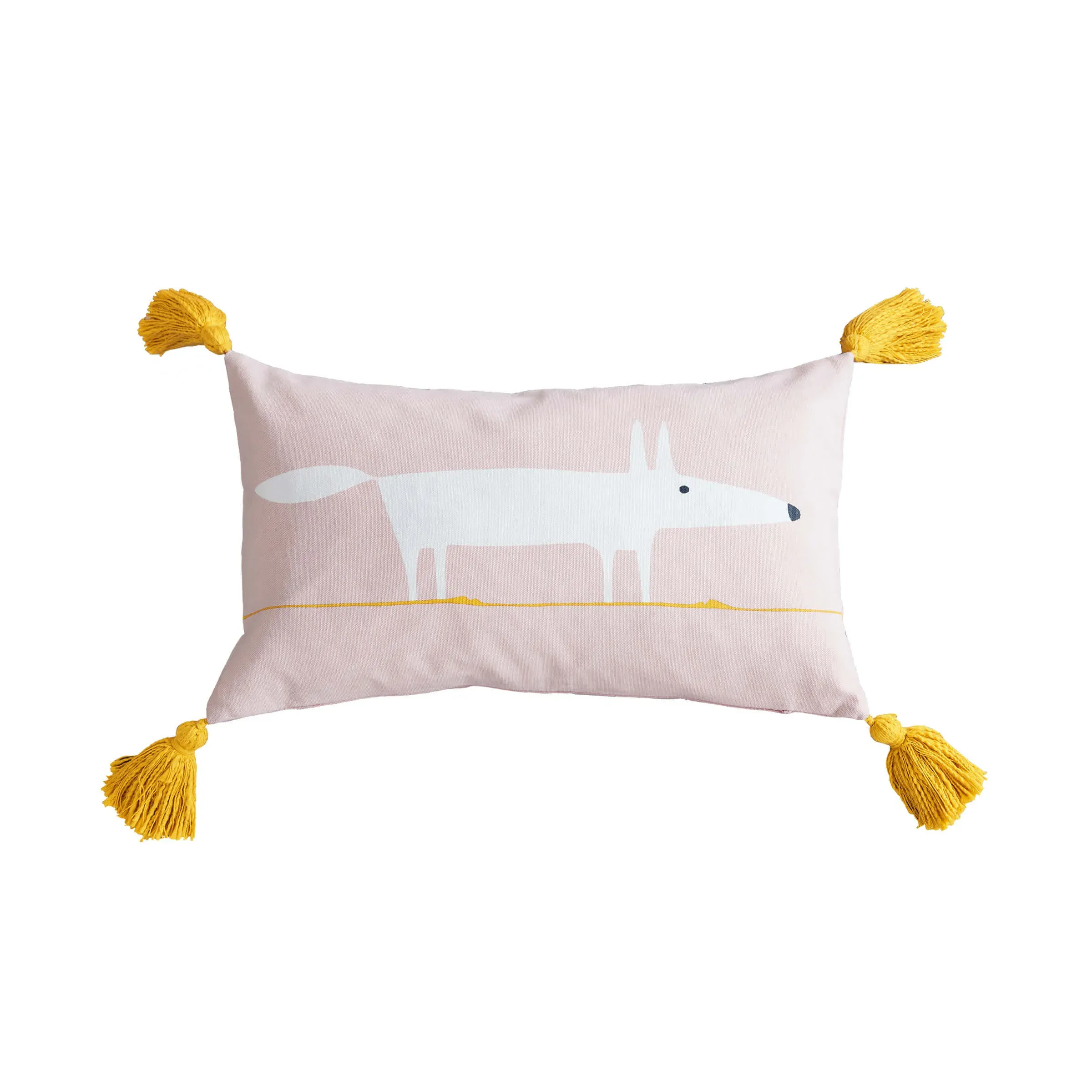 Rectangular Cushion with Tassels - Milkshake, Cotton