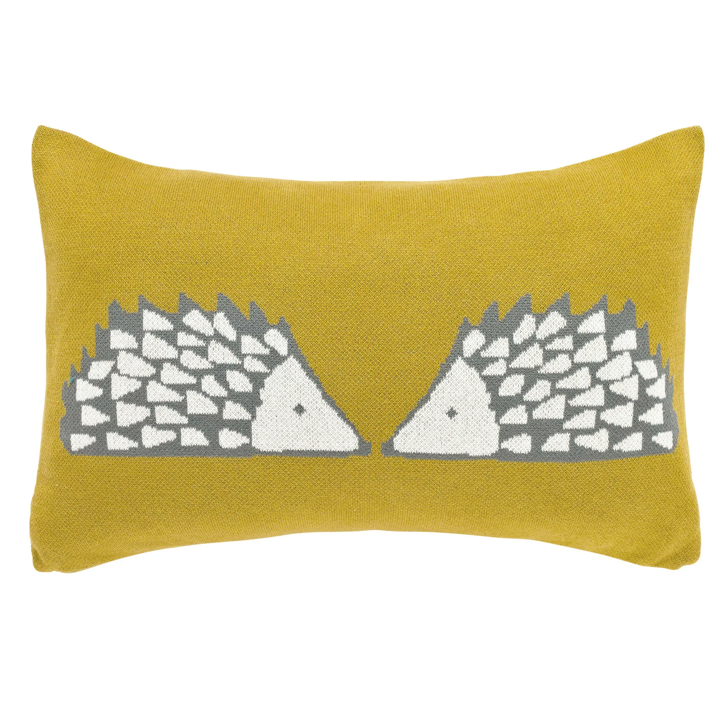 Spike Hedgehog Cushion - Ochre, Knitted Cotton