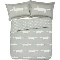 Super King Duvet Cover Set - Silver, Cotton