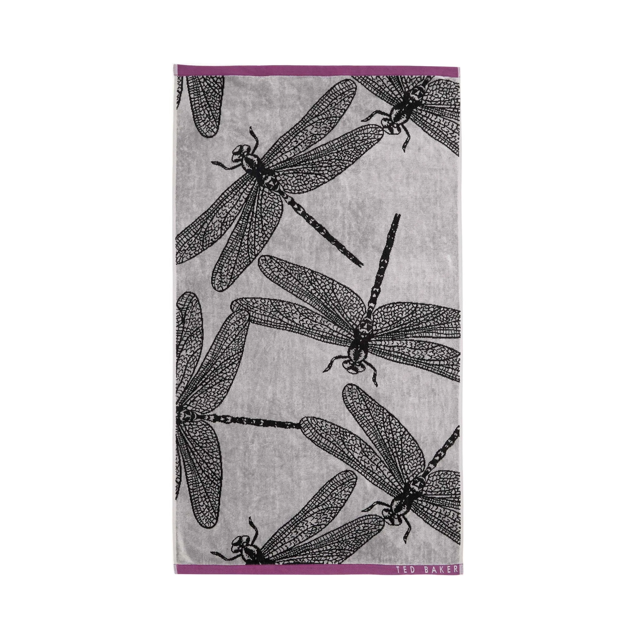 Bath Sheet with Dragonfly Design - Mono, Cotton image
