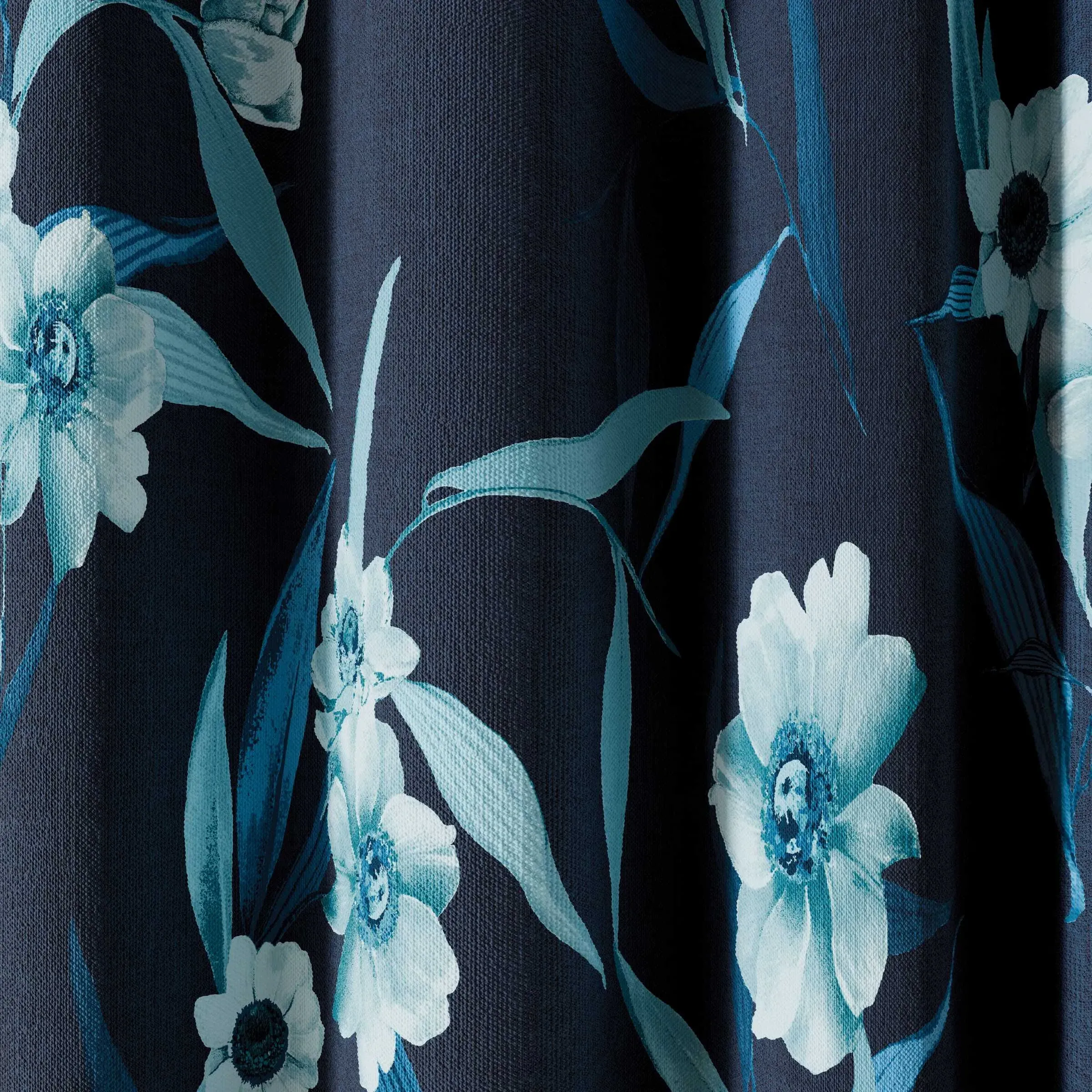 Cabana Lined Curtains 66x54in - Navy, Cotton product