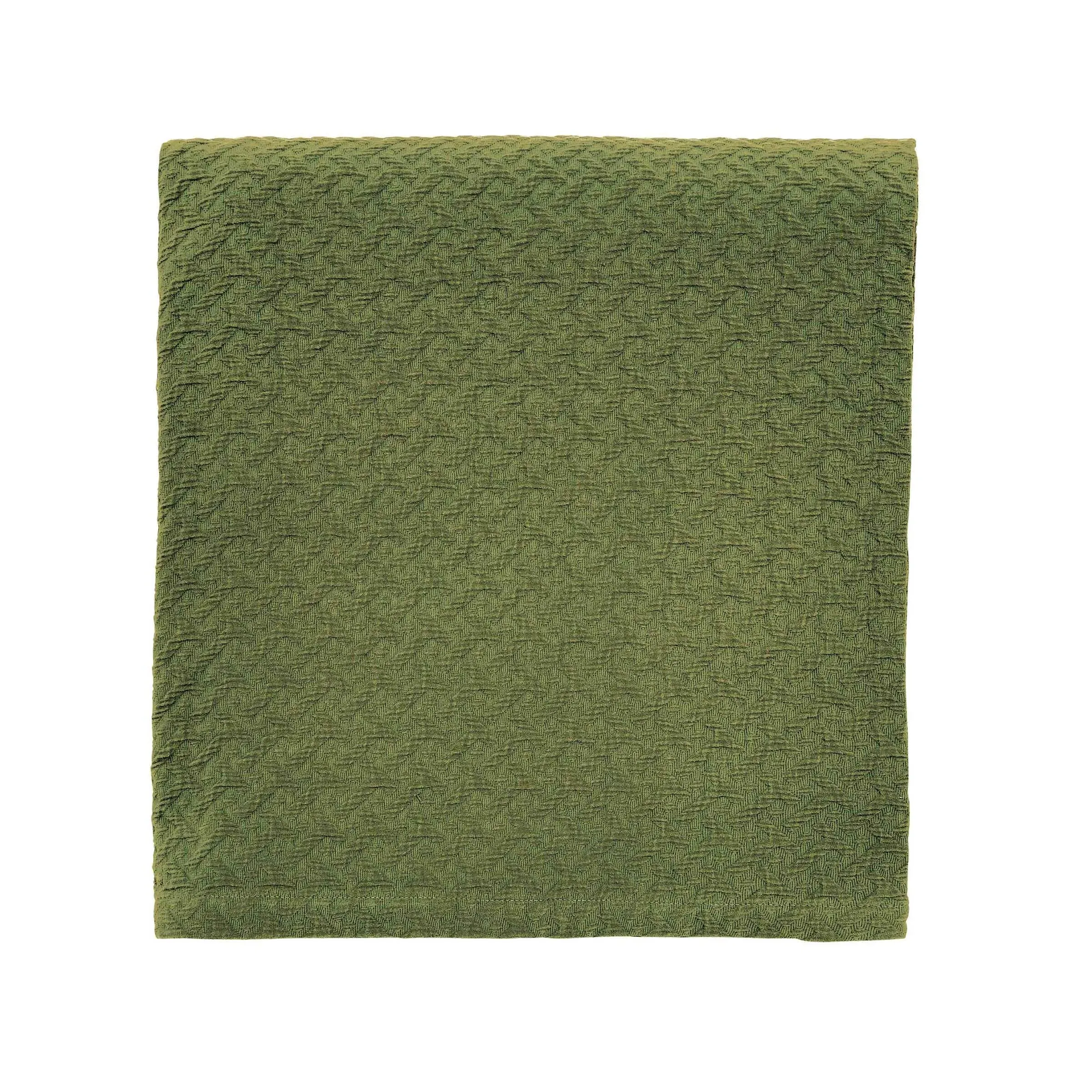 Diagonal T Matelasse Throw - Green, Cotton product