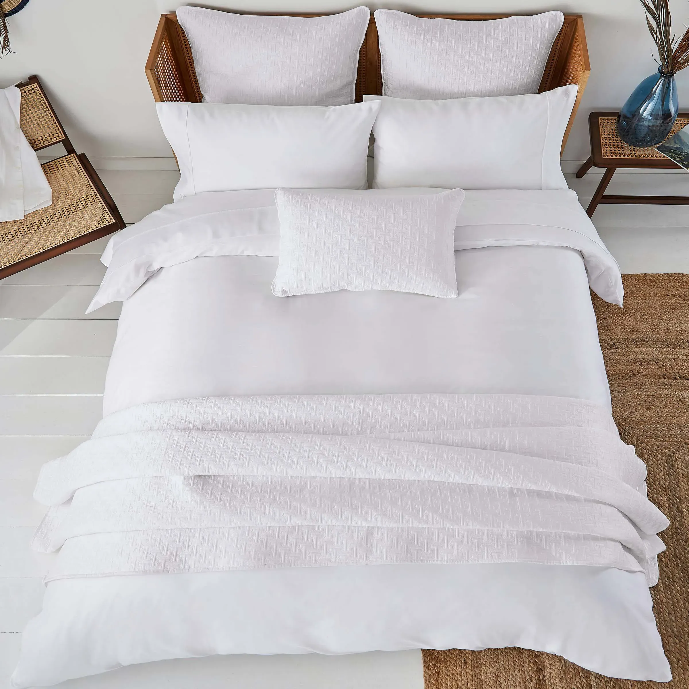 Double Duvet Cover 250 Thread Count - White, Cotton
