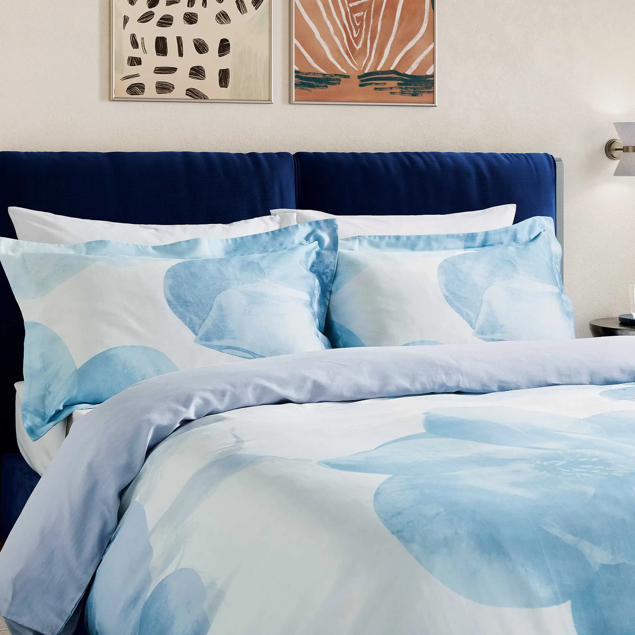 Double Duvet Cover Set - Blue, Cotton image