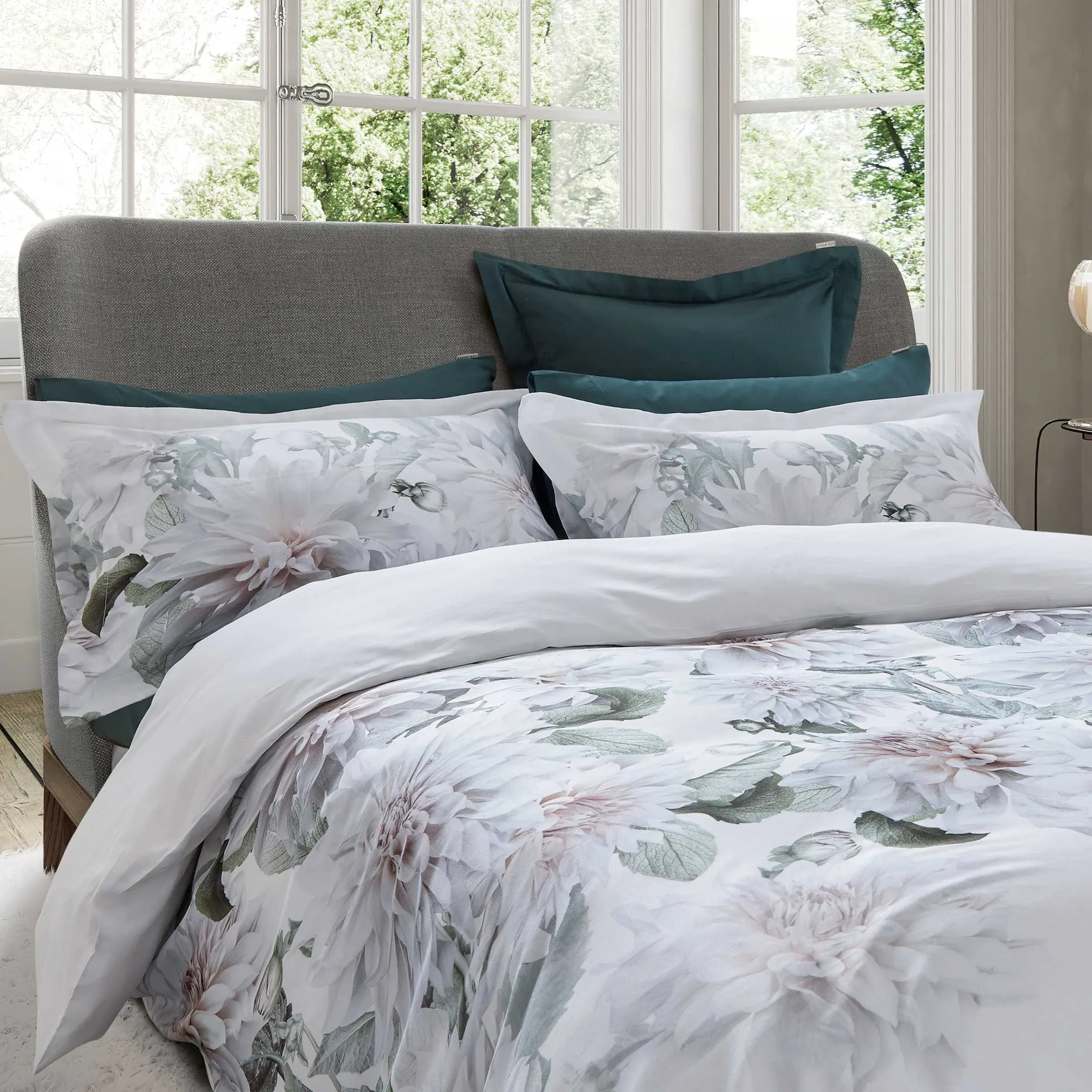 Double Duvet Cover Set Floral - White, Cotton image