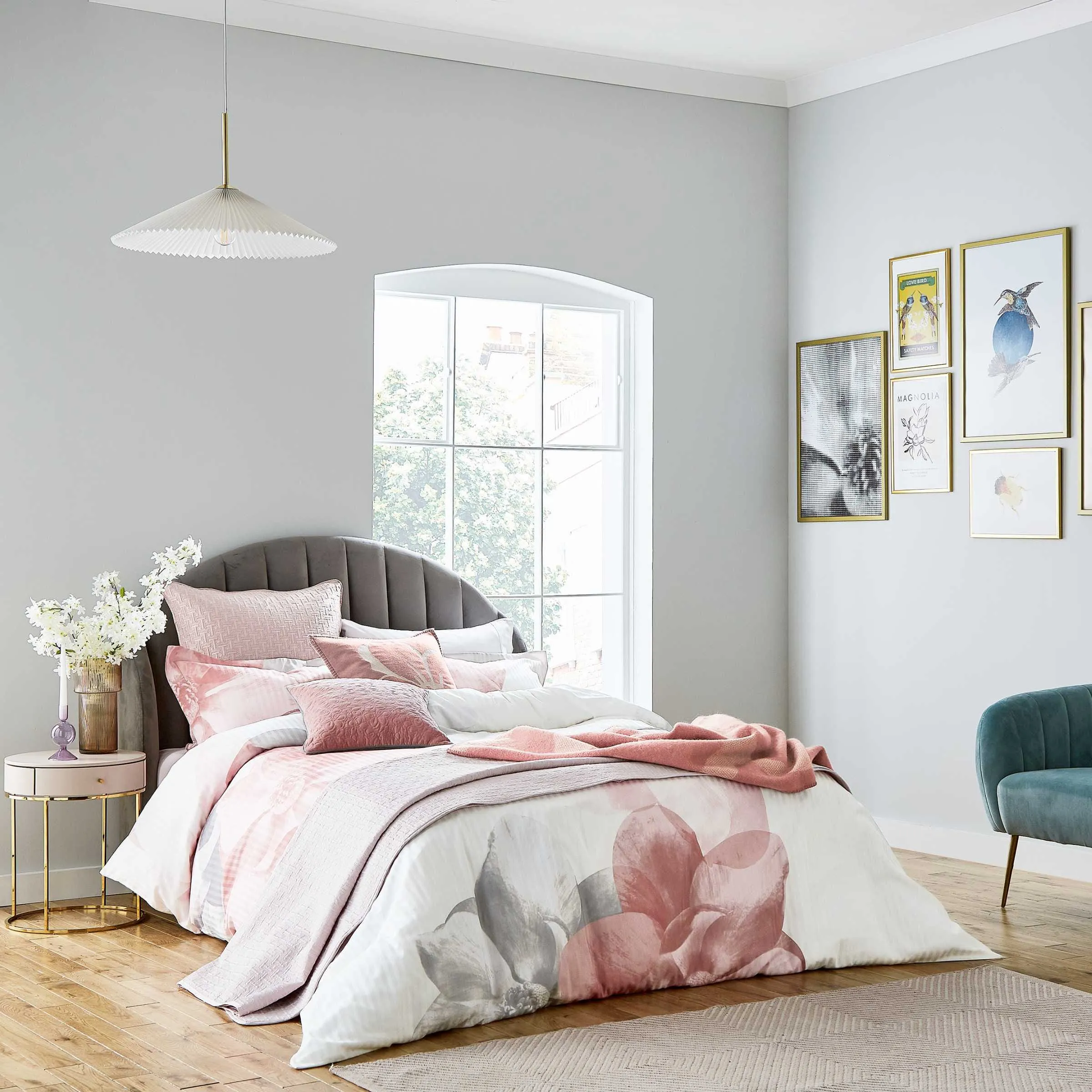 Double Duvet Cover Set - Pink, Cotton