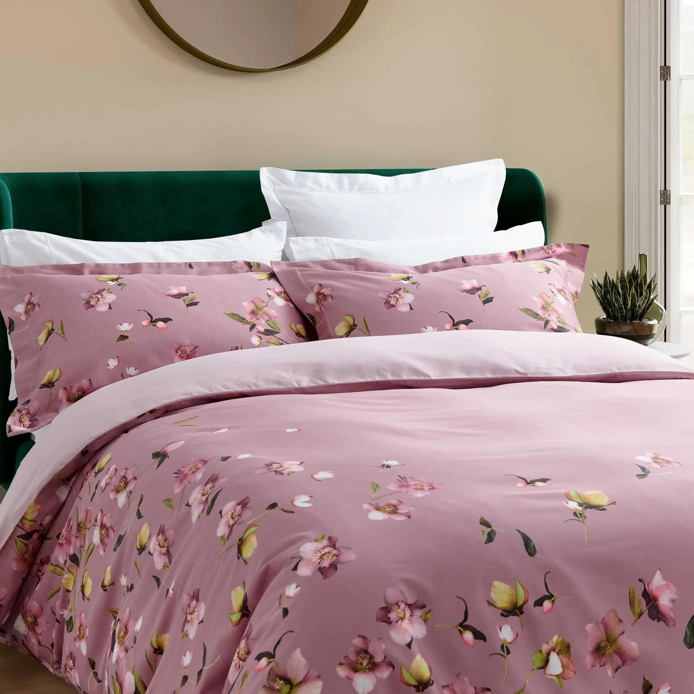 Double Duvet Cover Set - Pink, Cotton image