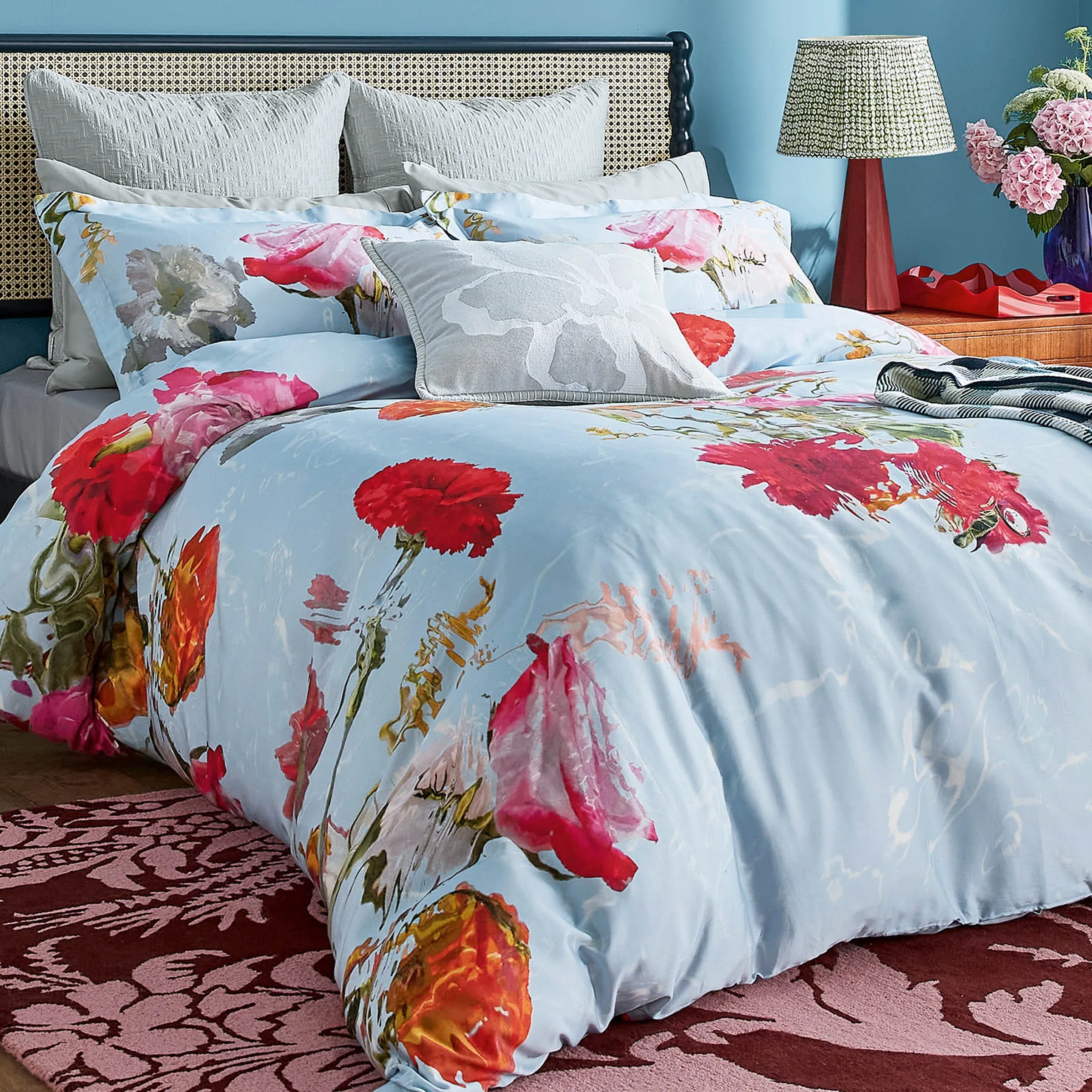 Floating Floral Single Duvet Cover Set - Multi, Cotton Sateen product