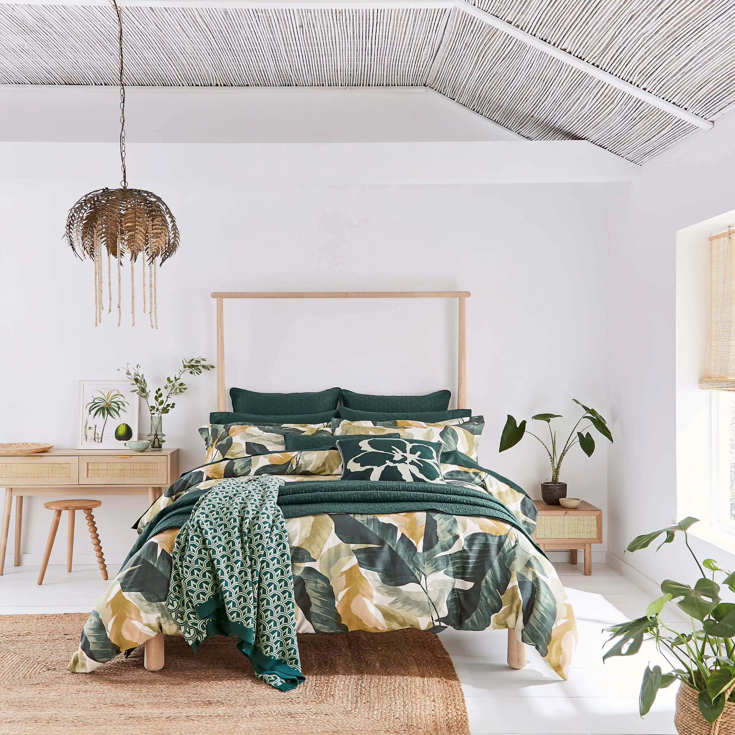 King Size Duvet Cover Set - Basil