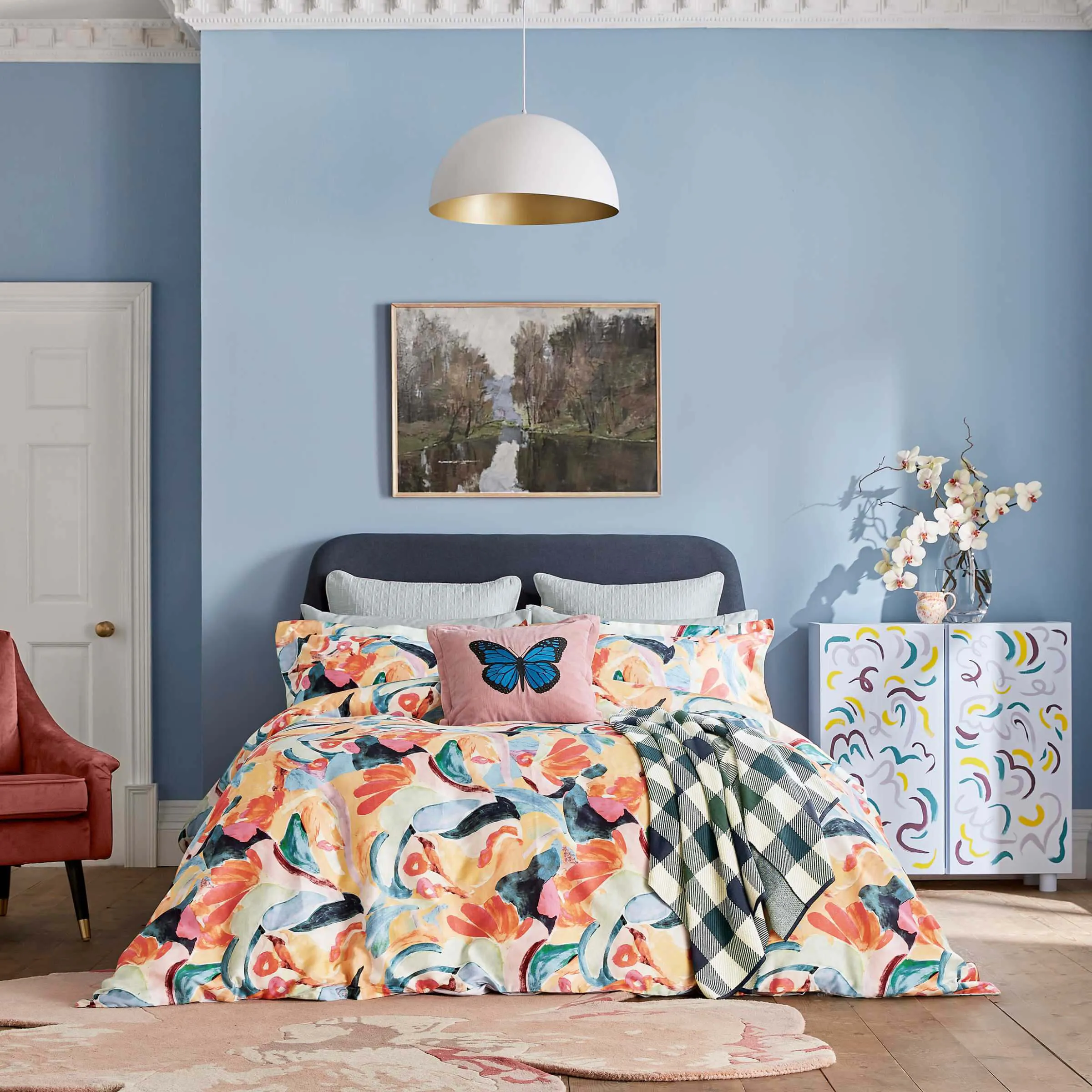 King Size Duvet Cover Set - Multi, Cotton