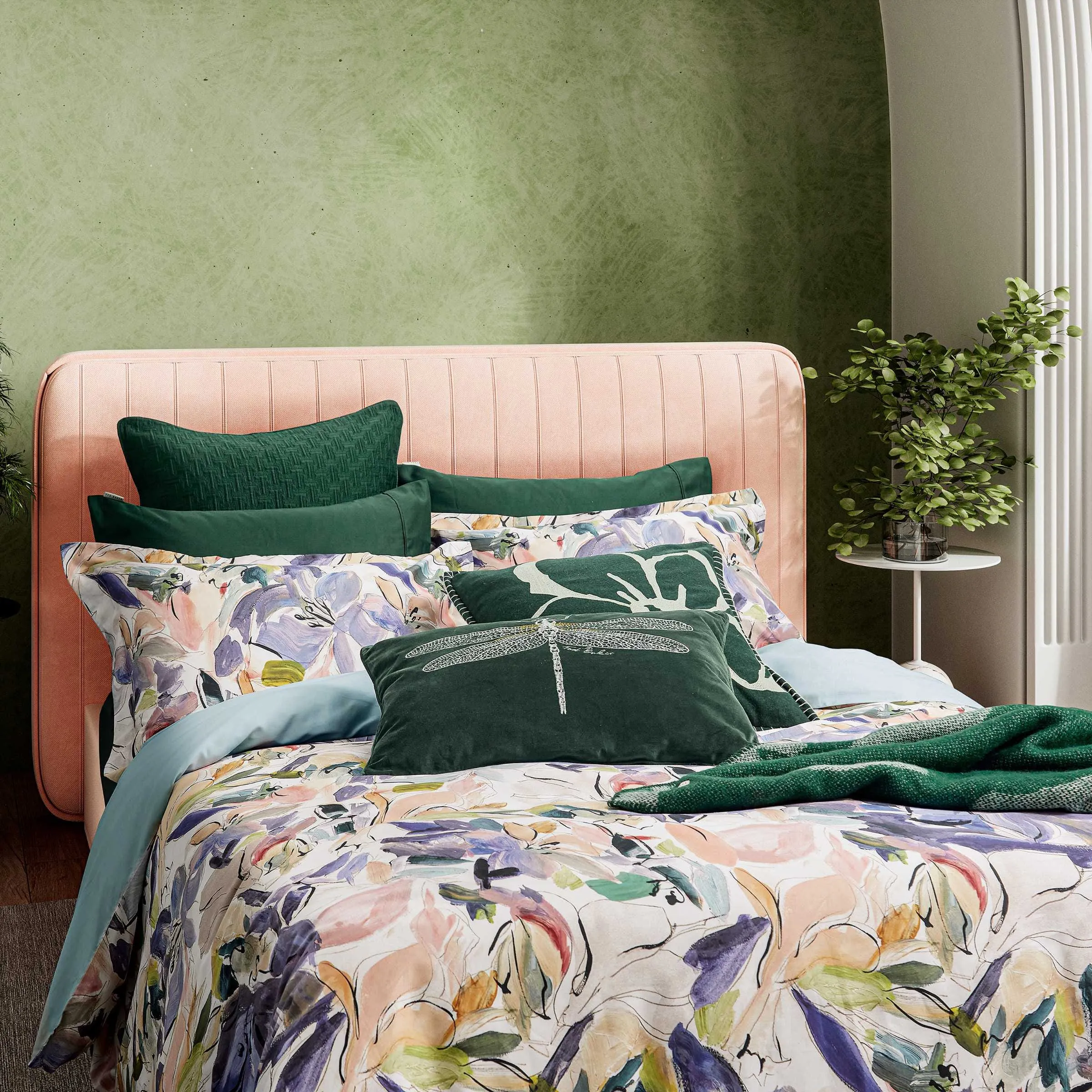 Magnolia Art Print Double Duvet Cover Set - Multi, Cotton Sateen product