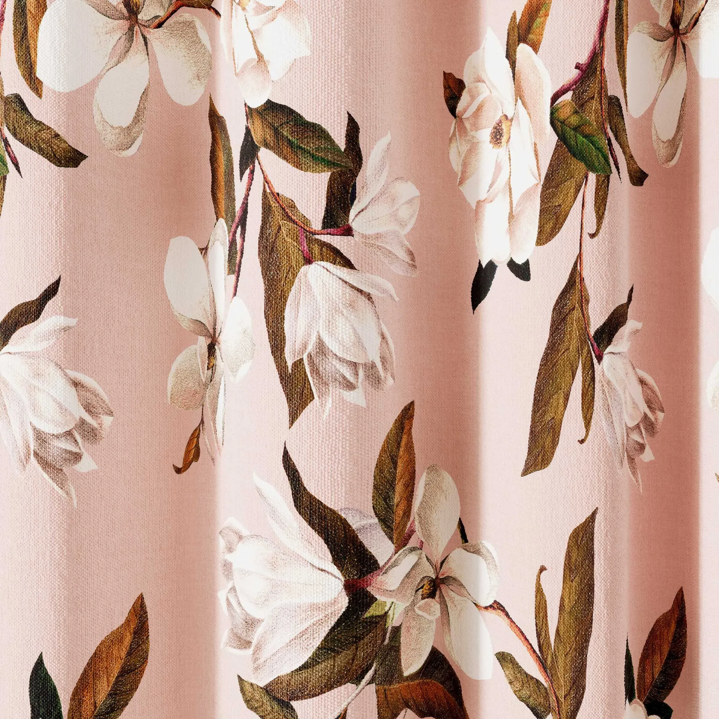 Opal Floral Lined Curtains 66x54" - Pink, Cotton product