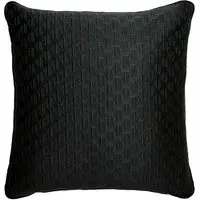 Quilted Sham Pillowcase - Black, Polyester