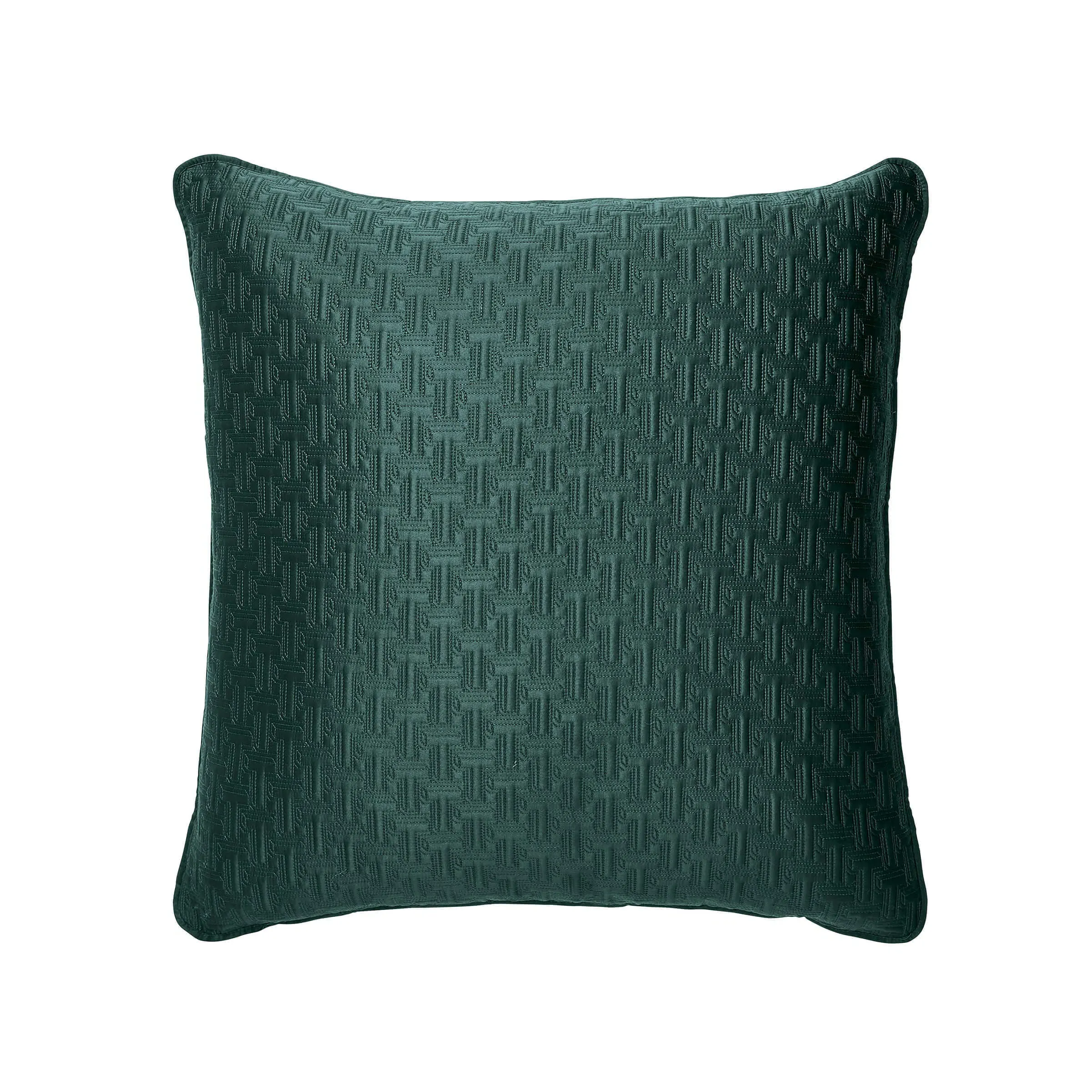 Quilted Sham Pillowcase - Green, Polyester