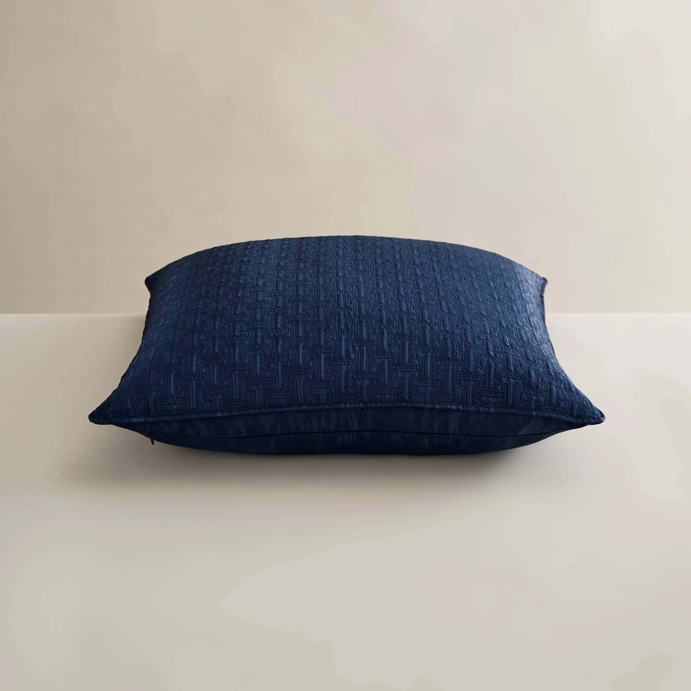 Quilted Sham Pillowcase - Navy, Polyester