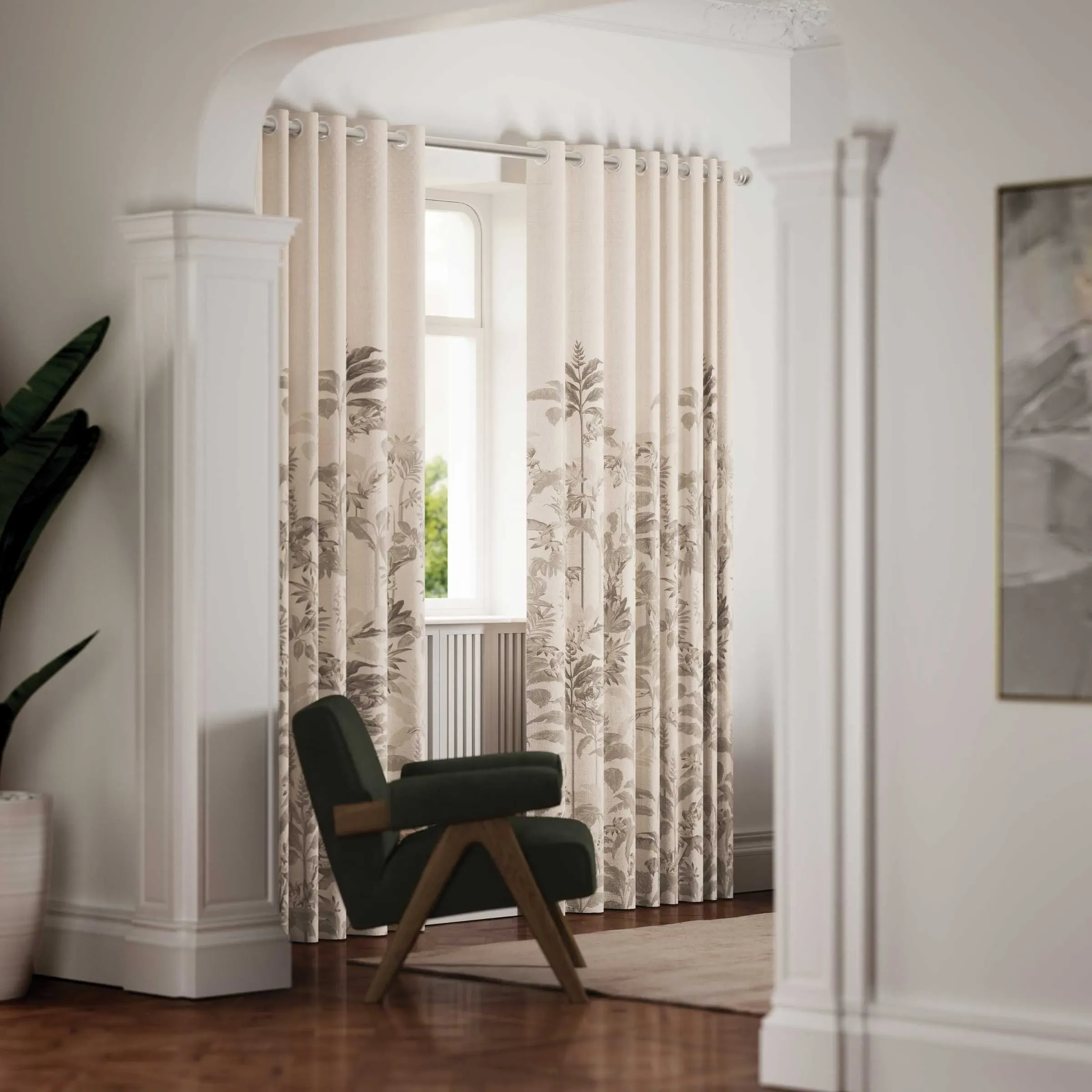 Rhapsody Lined Curtains 66x54" - Linen, Cotton alternate view