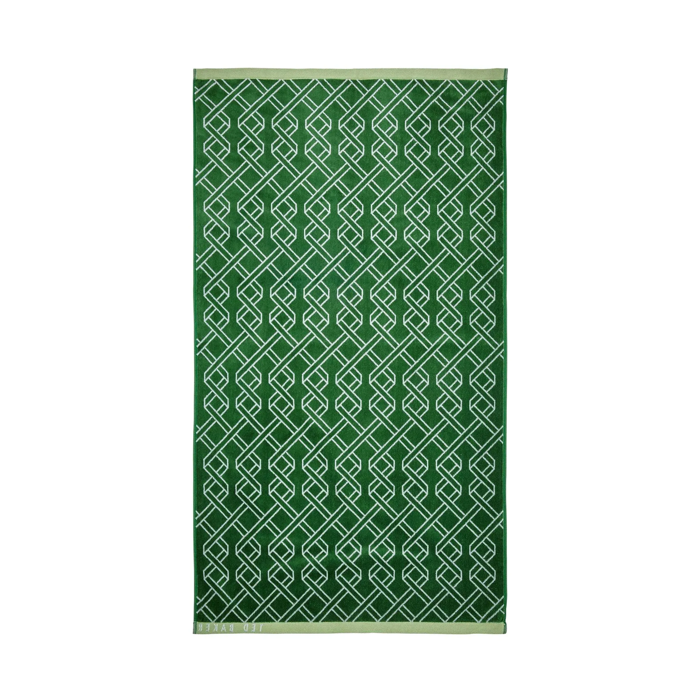 Ribbon Stripe Hand Towel - Green, Cotton Velour product