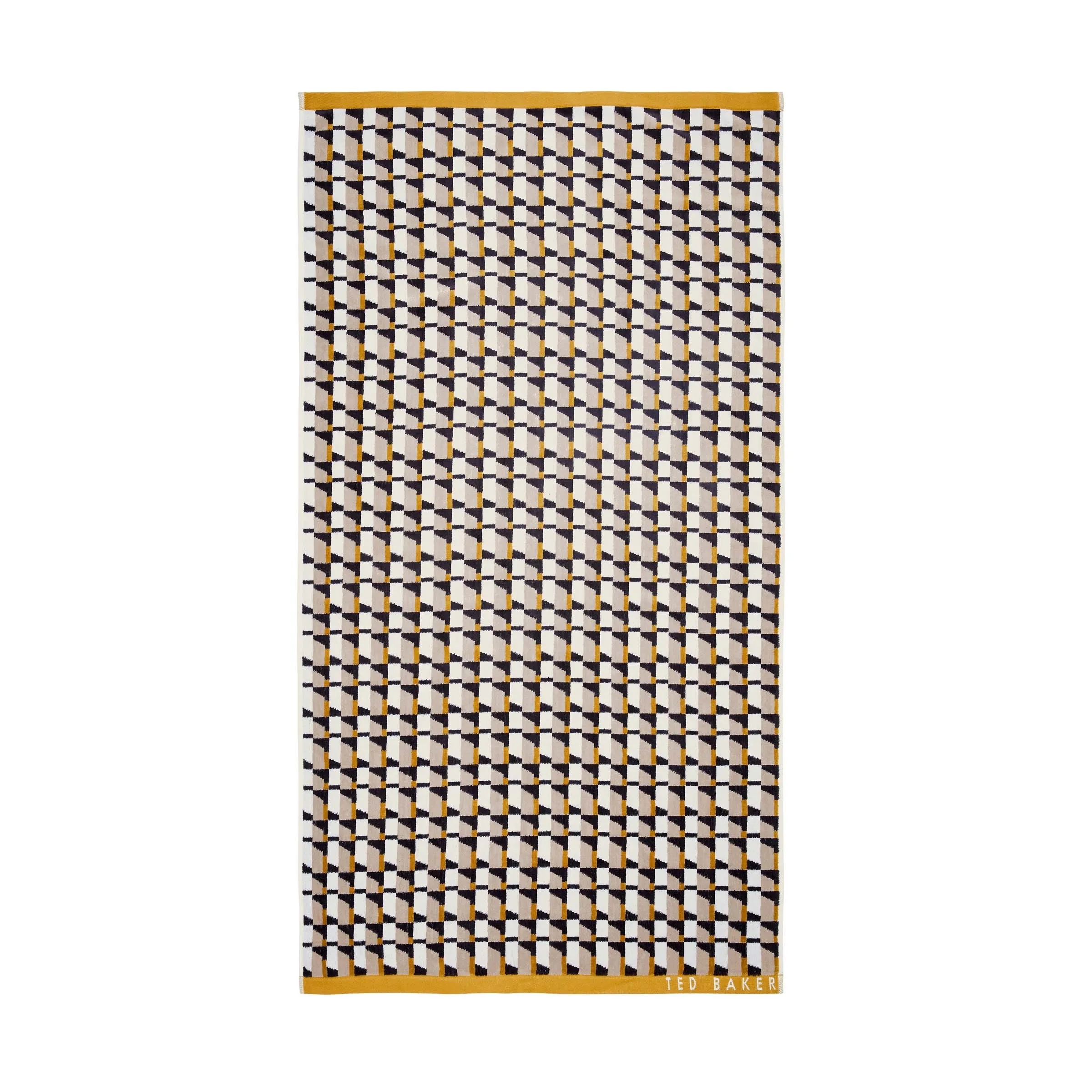 Rossi Geo Hand Towel - Gold, Cotton Velour product