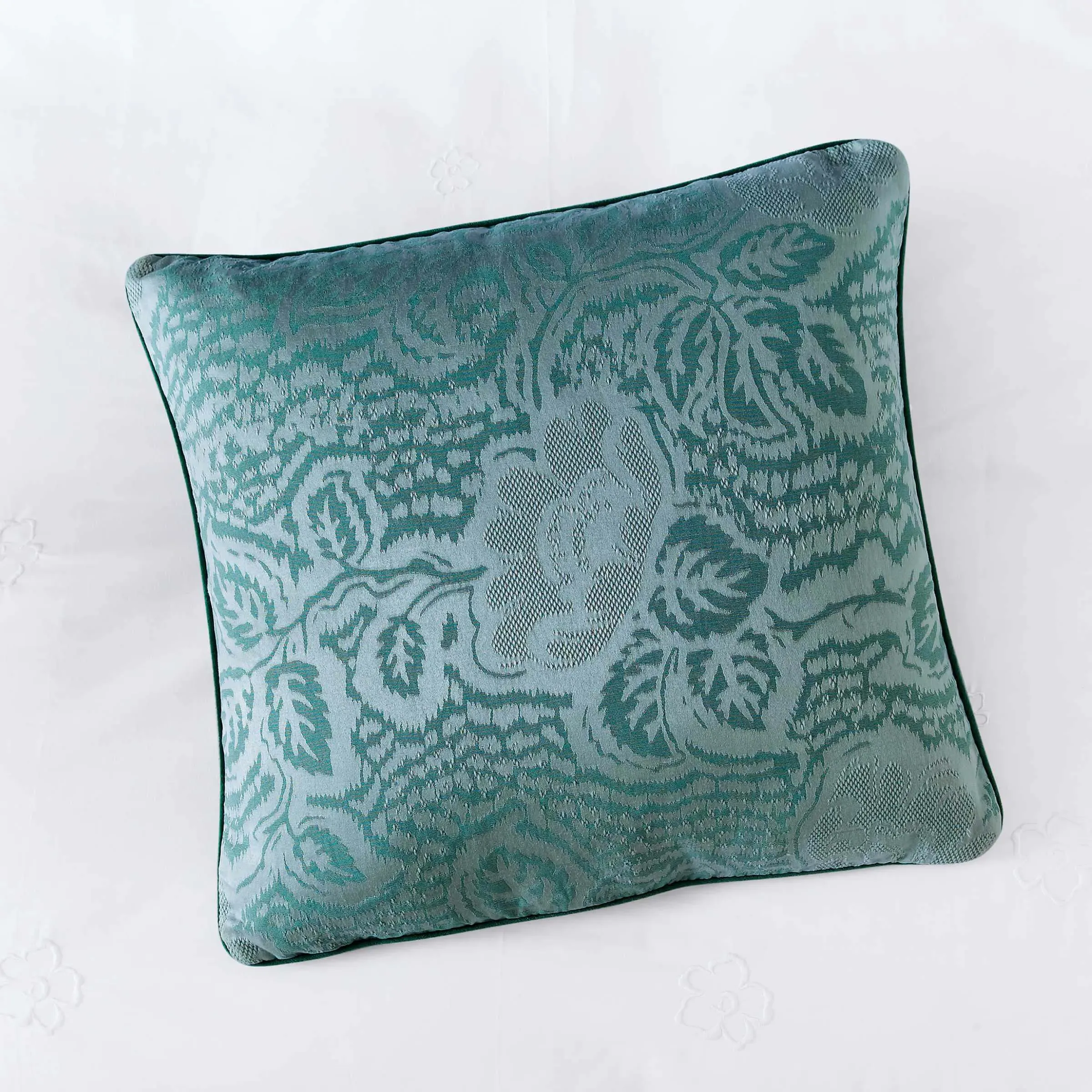 Square Cushion with Jacquard - Teal