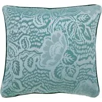 Square Cushion with Jacquard - Teal