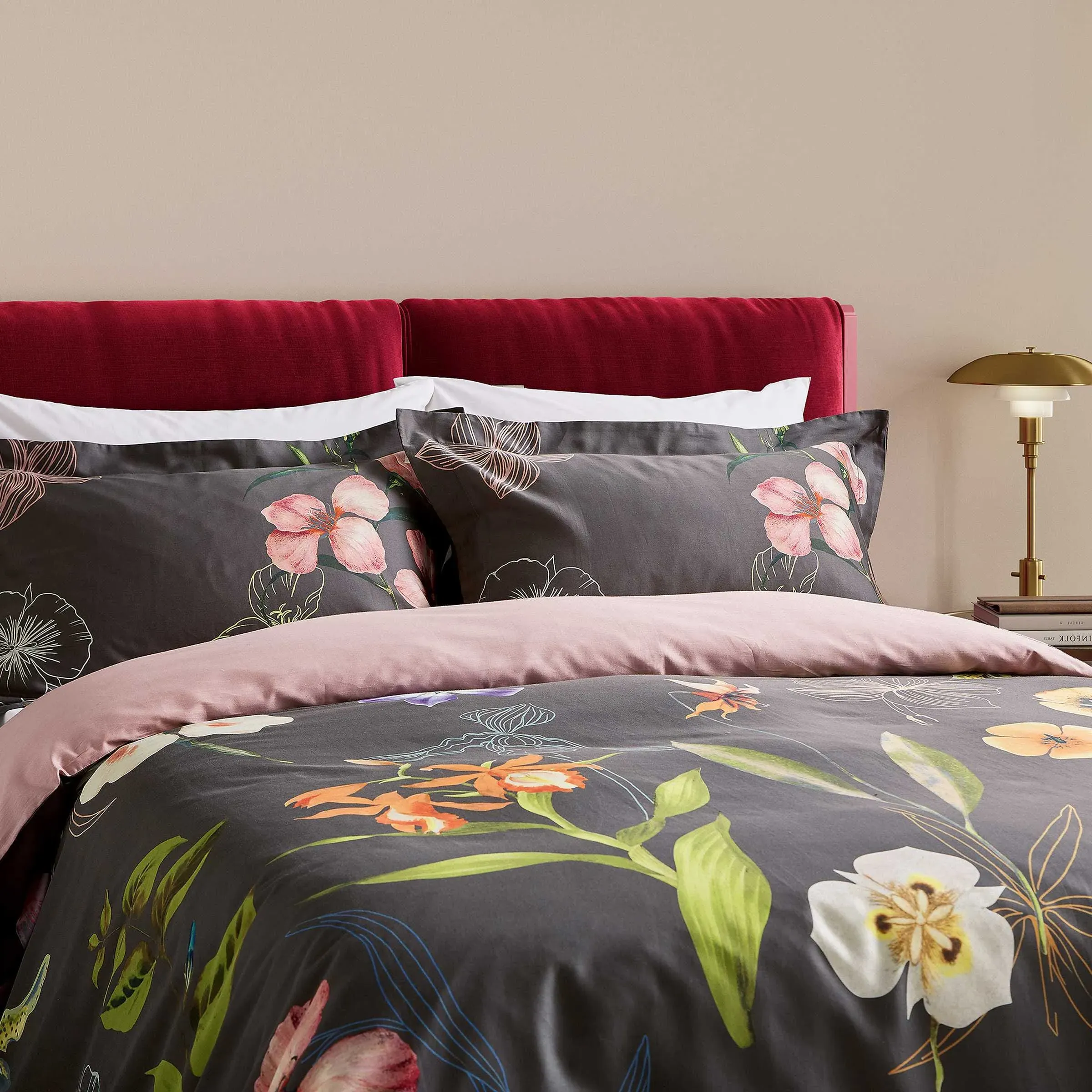 Super King Duvet Cover Set - Charcoal, Cotton