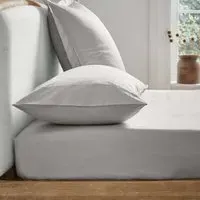 Super King Fitted Sheet 250TC - Silver, Cotton