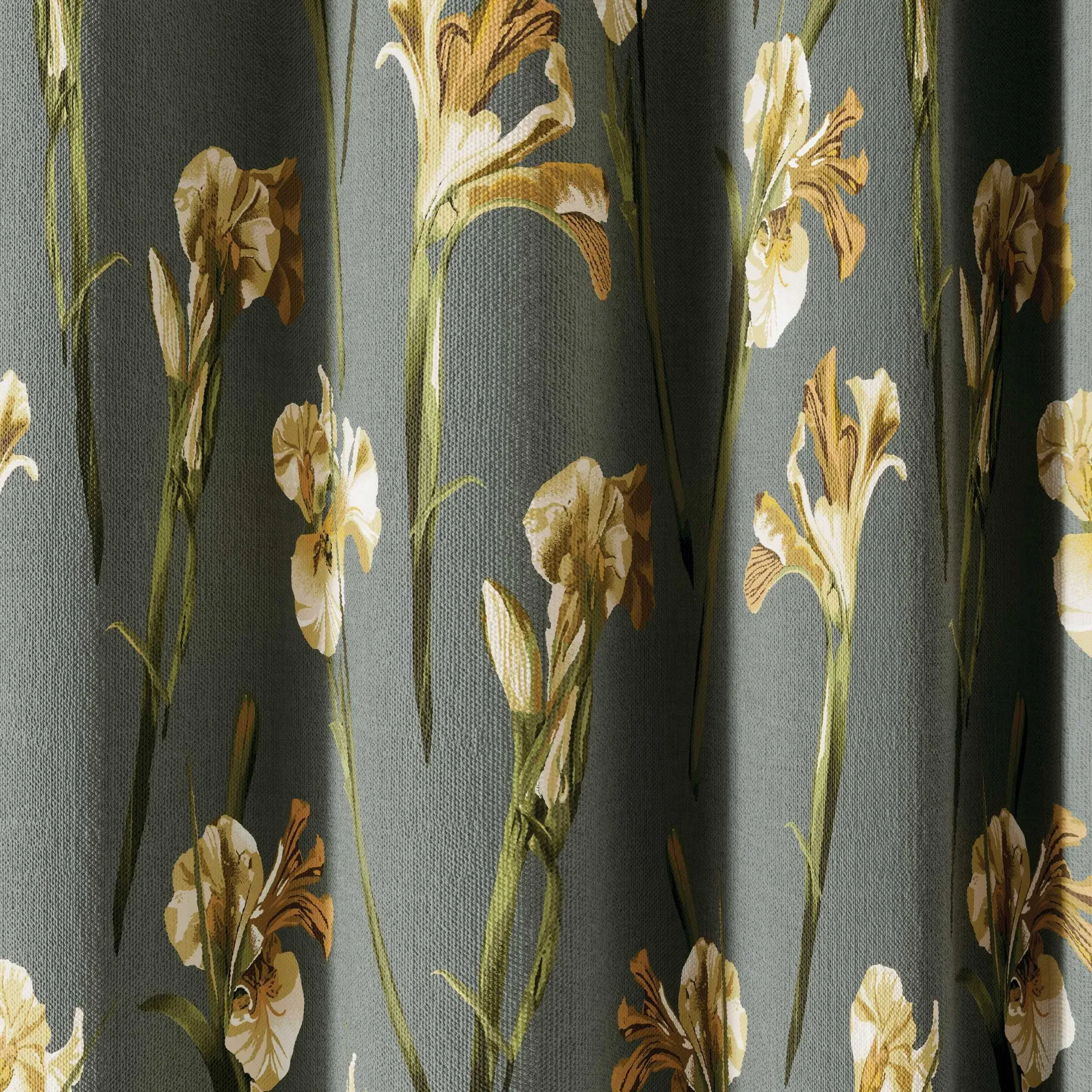 Wild Iris Lined Curtains 66x54" - Charcoal product