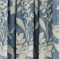 Daffodil Dreams Lined Curtains - Blue