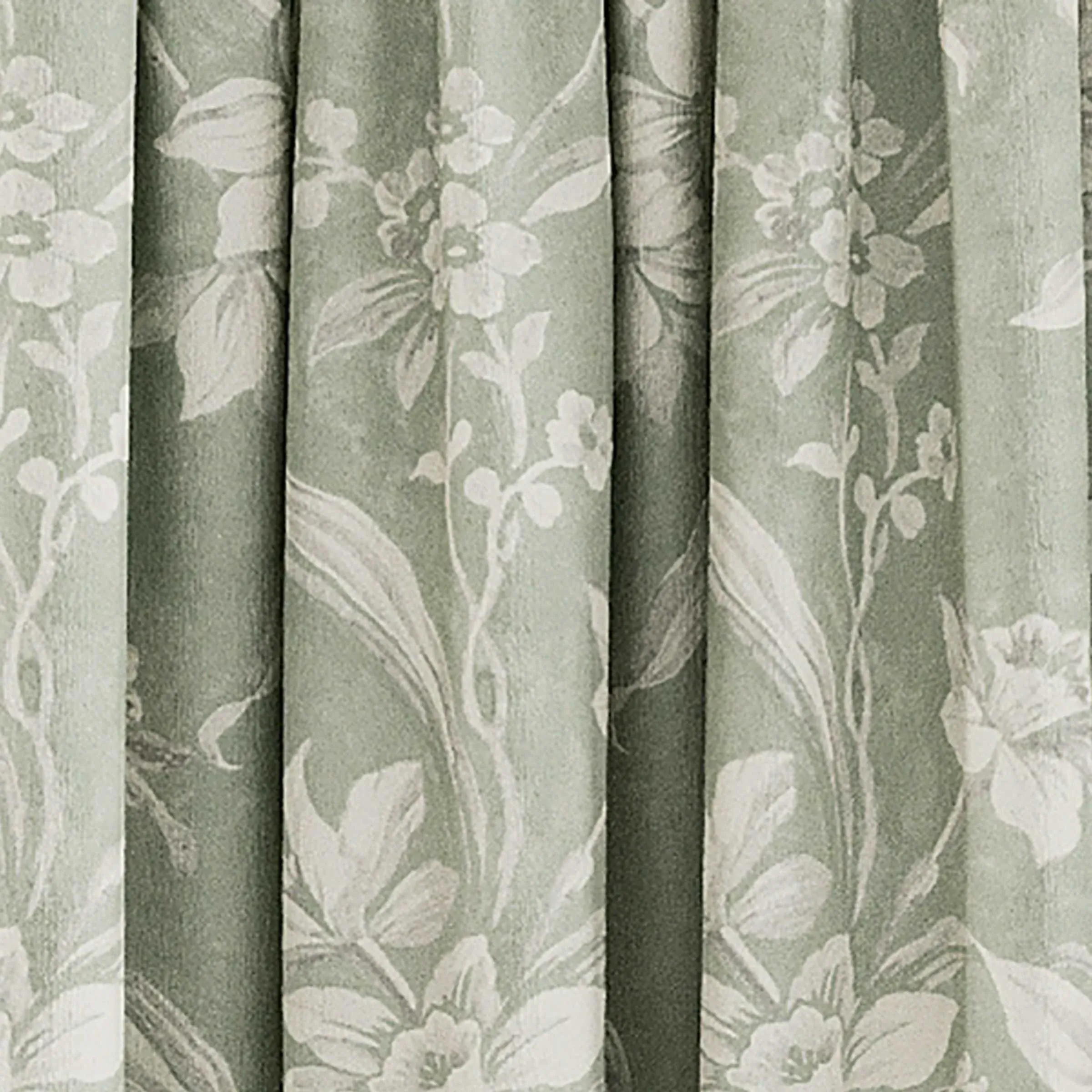 Daffodil Dreams Lined Curtains - Green