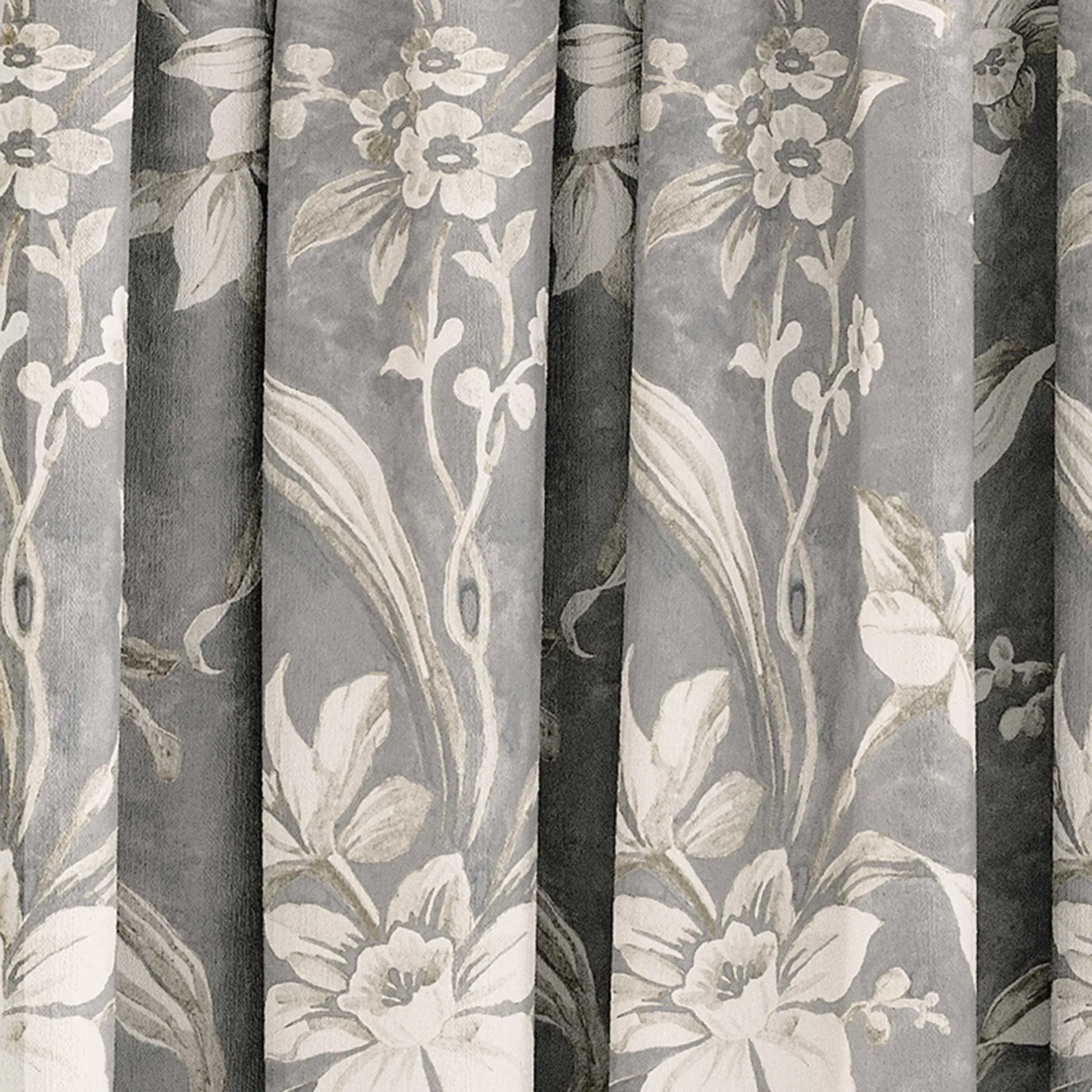 Daffodil Dreams Lined Curtains - Grey