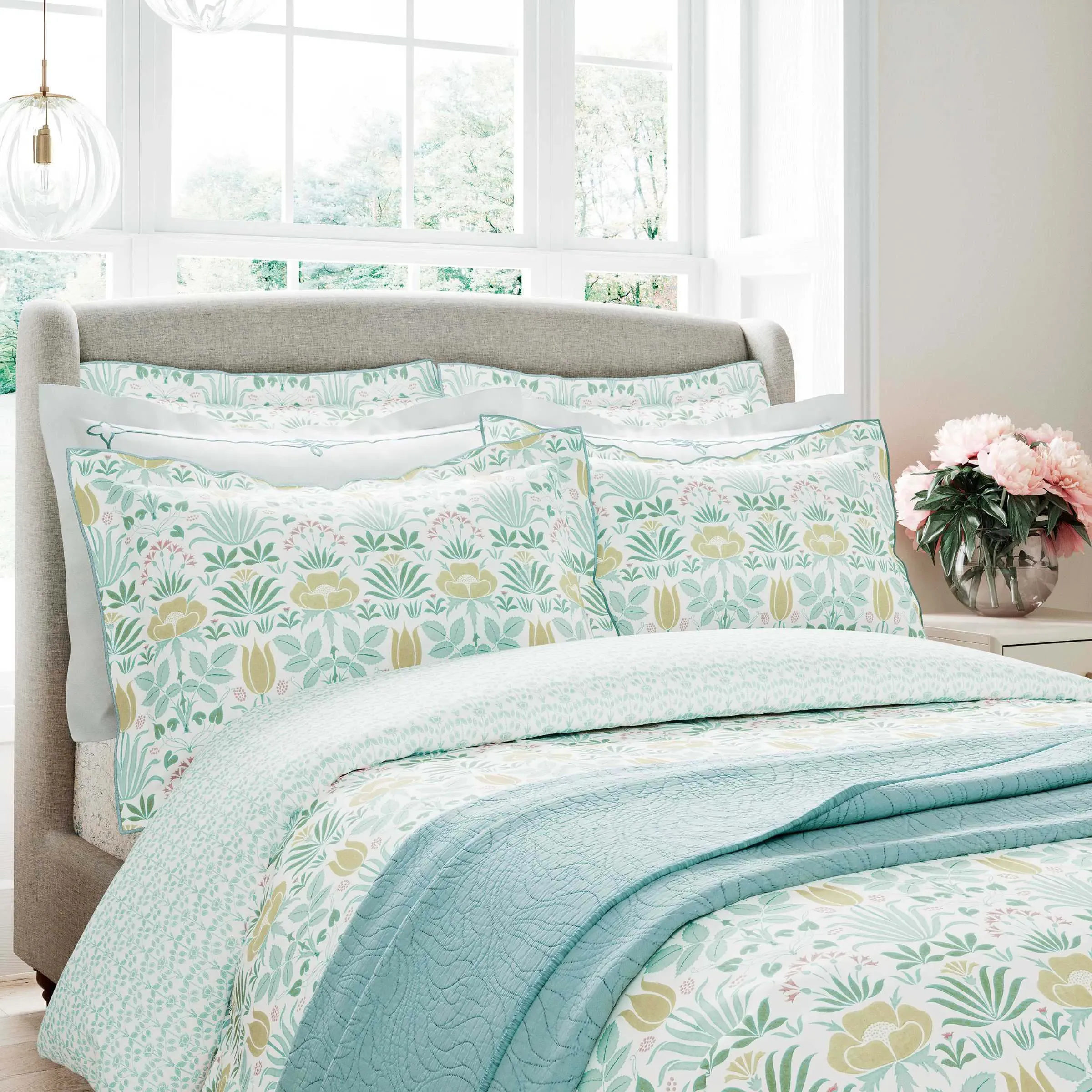 Double Duvet Cover Set - Aqua, Cotton image