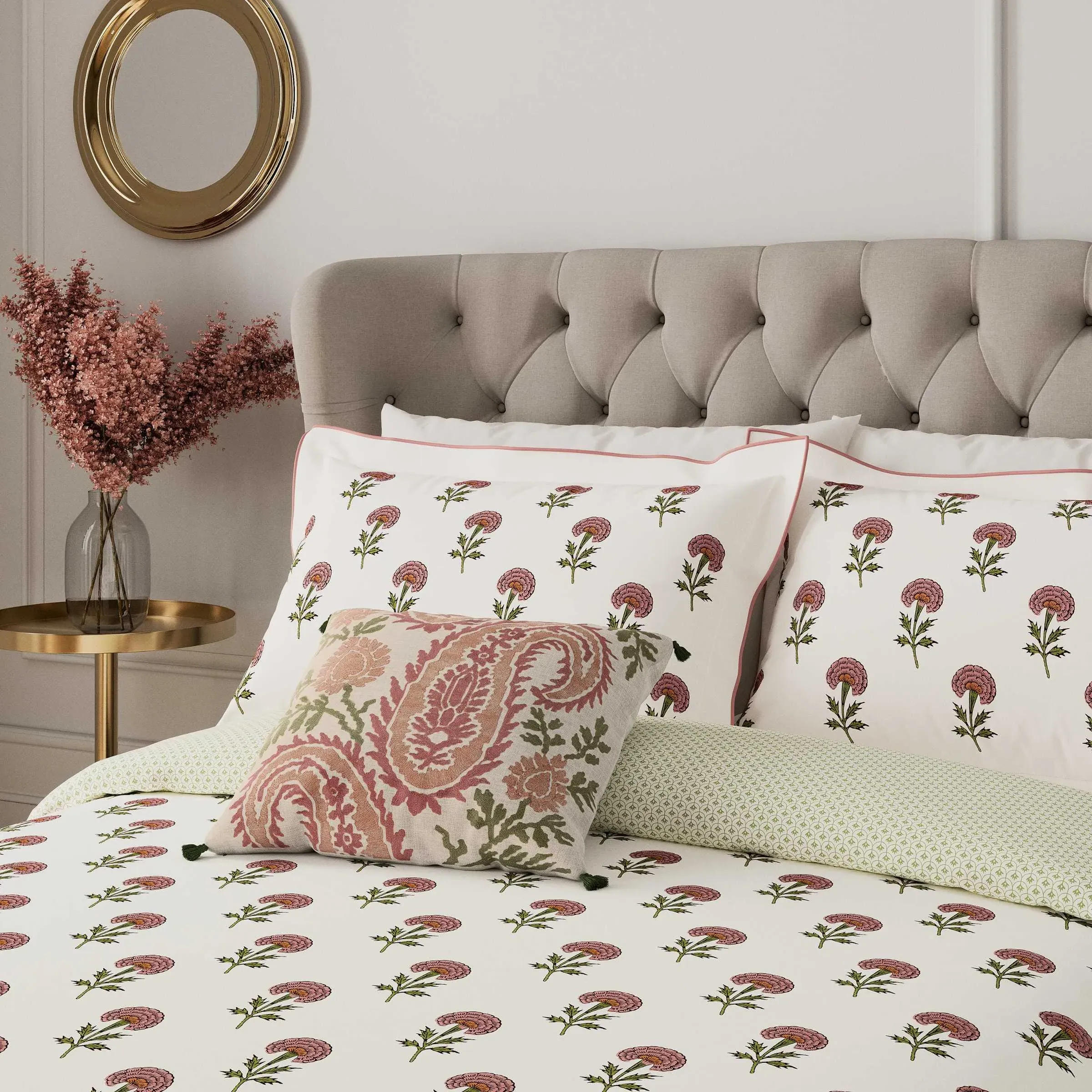 Double Duvet Cover Set Marigold Print - Rose