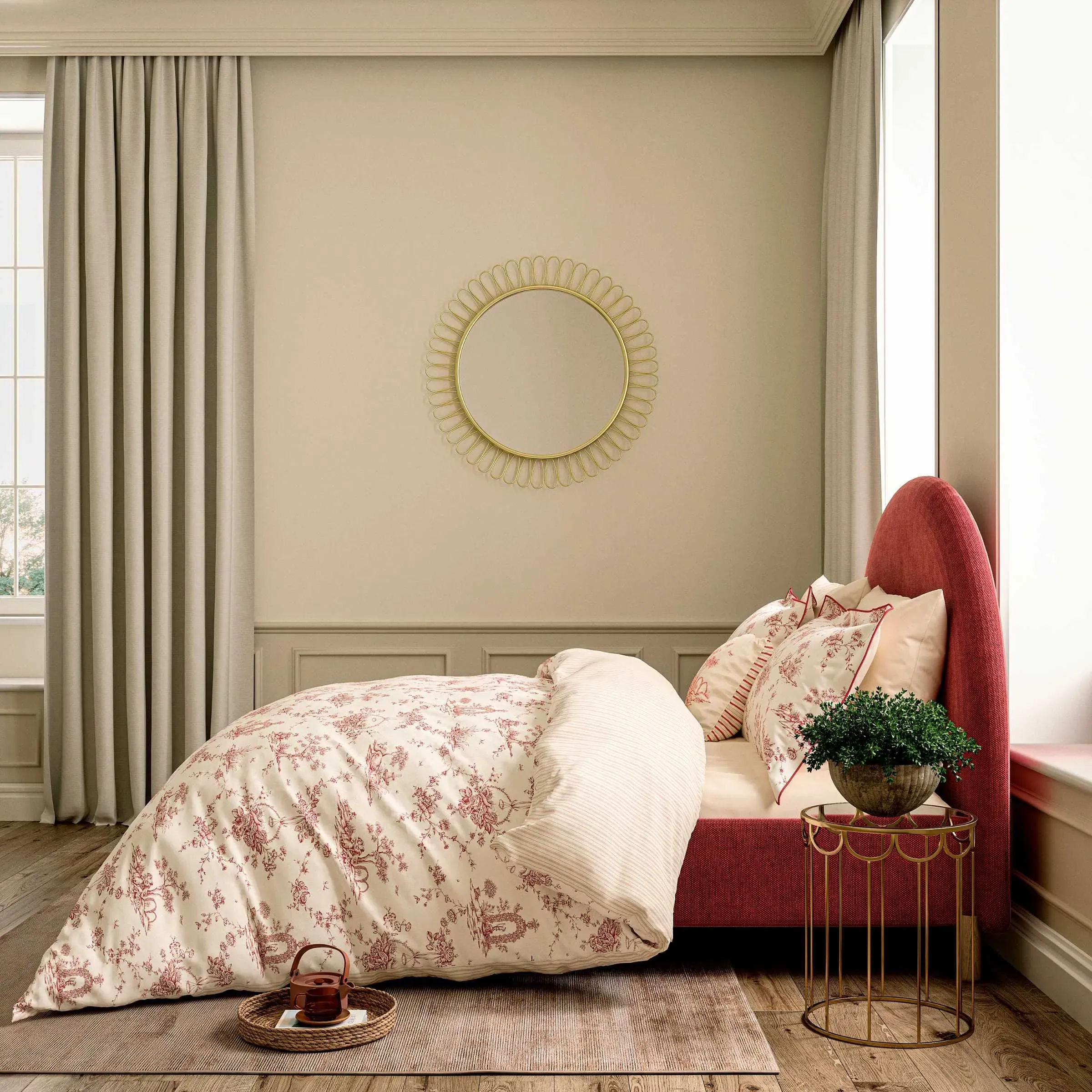 Garden of Love Single Duvet Cover Set - Red alternate view