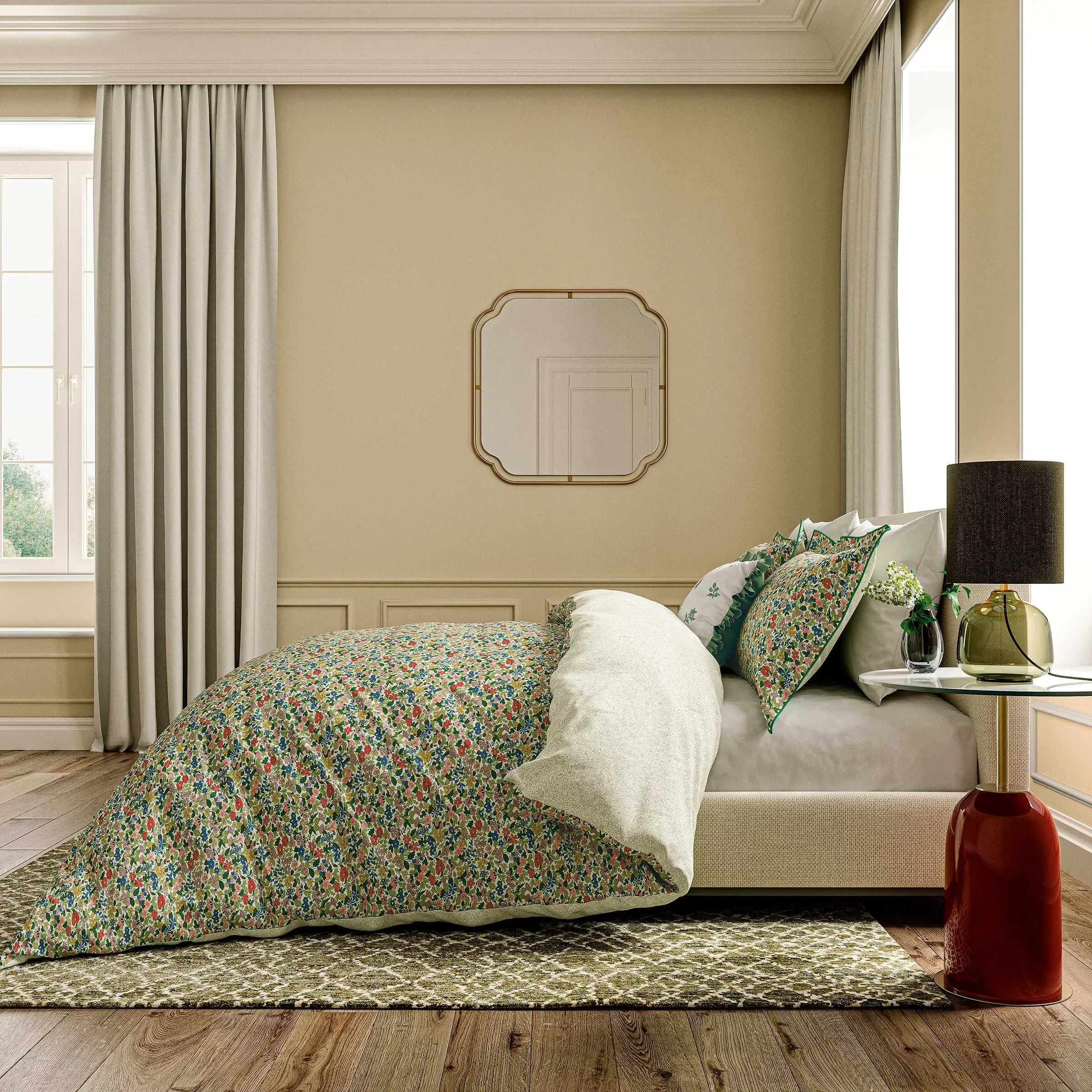 King Size Duvet Cover Set Botanical - Multi