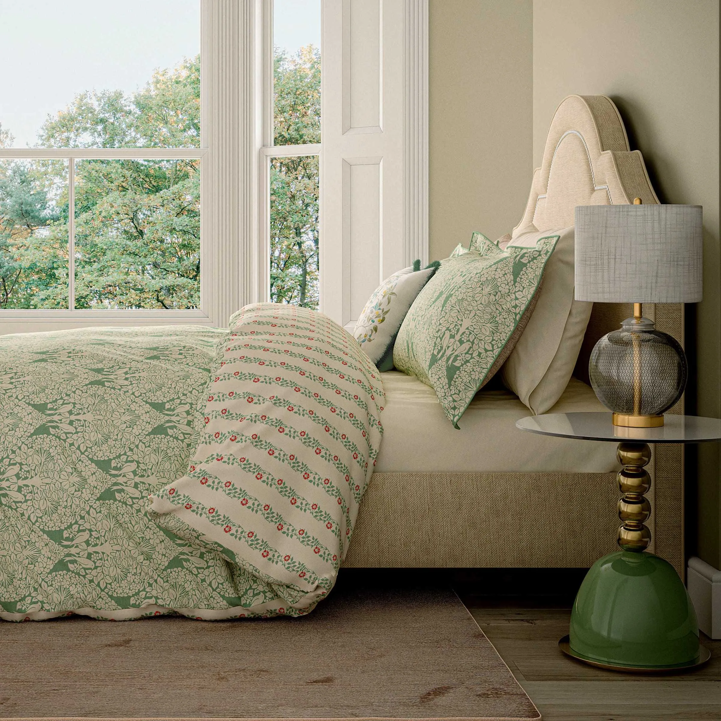 Lerena Single Duvet Cover Set - Green alternate view