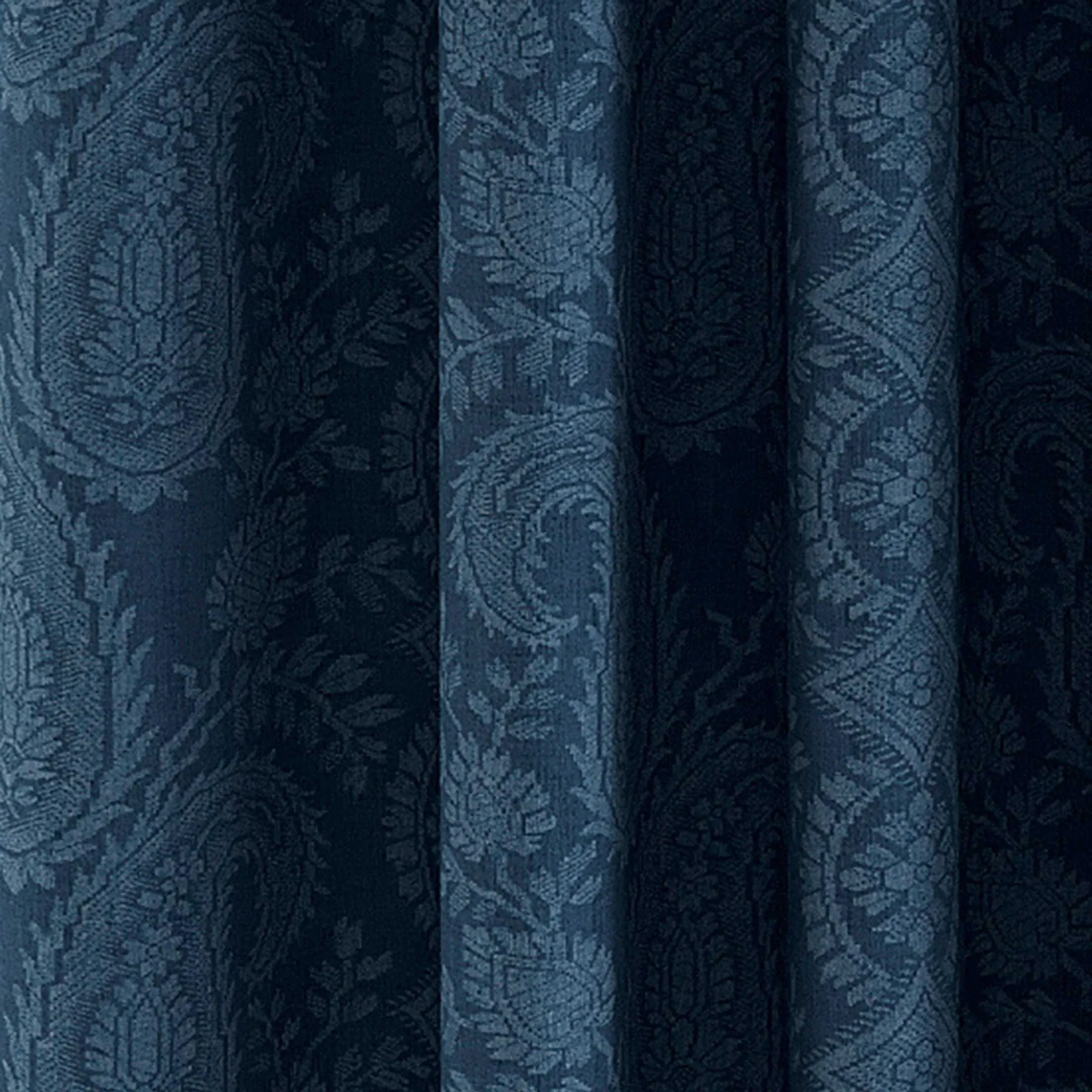 Lined Curtains with Paisley Pattern - Blue
