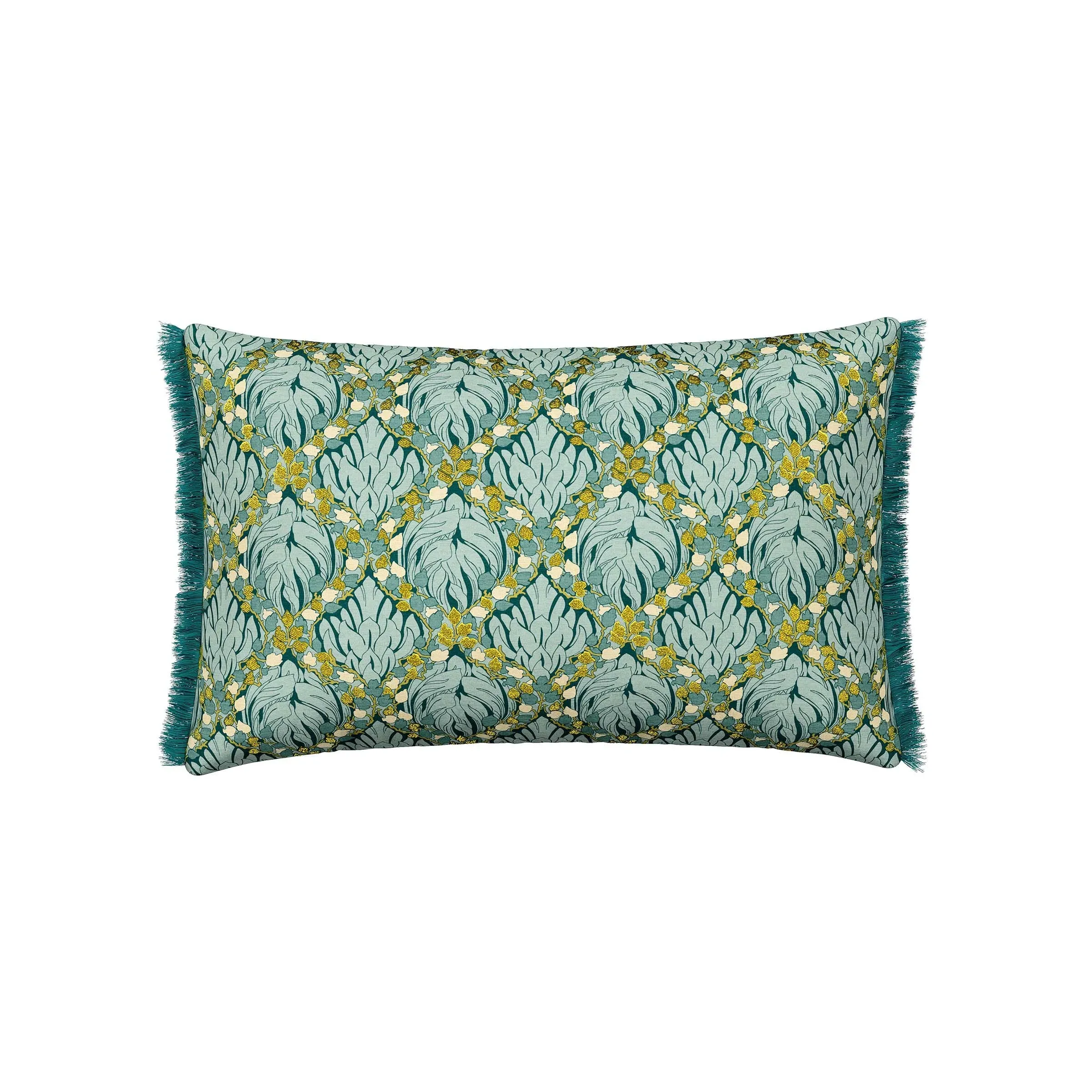 Rectangular Cushion Botanical Pattern - Teal image