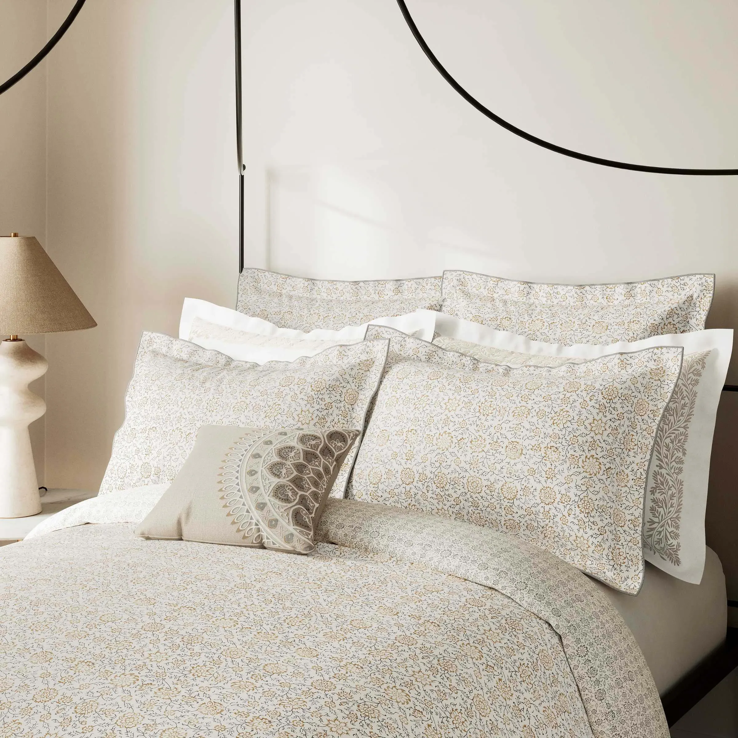 Single Duvet Cover Kerala Pattern - Ivory, Cotton image