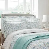 Single Duvet Cover Set - Aqua, Cotton