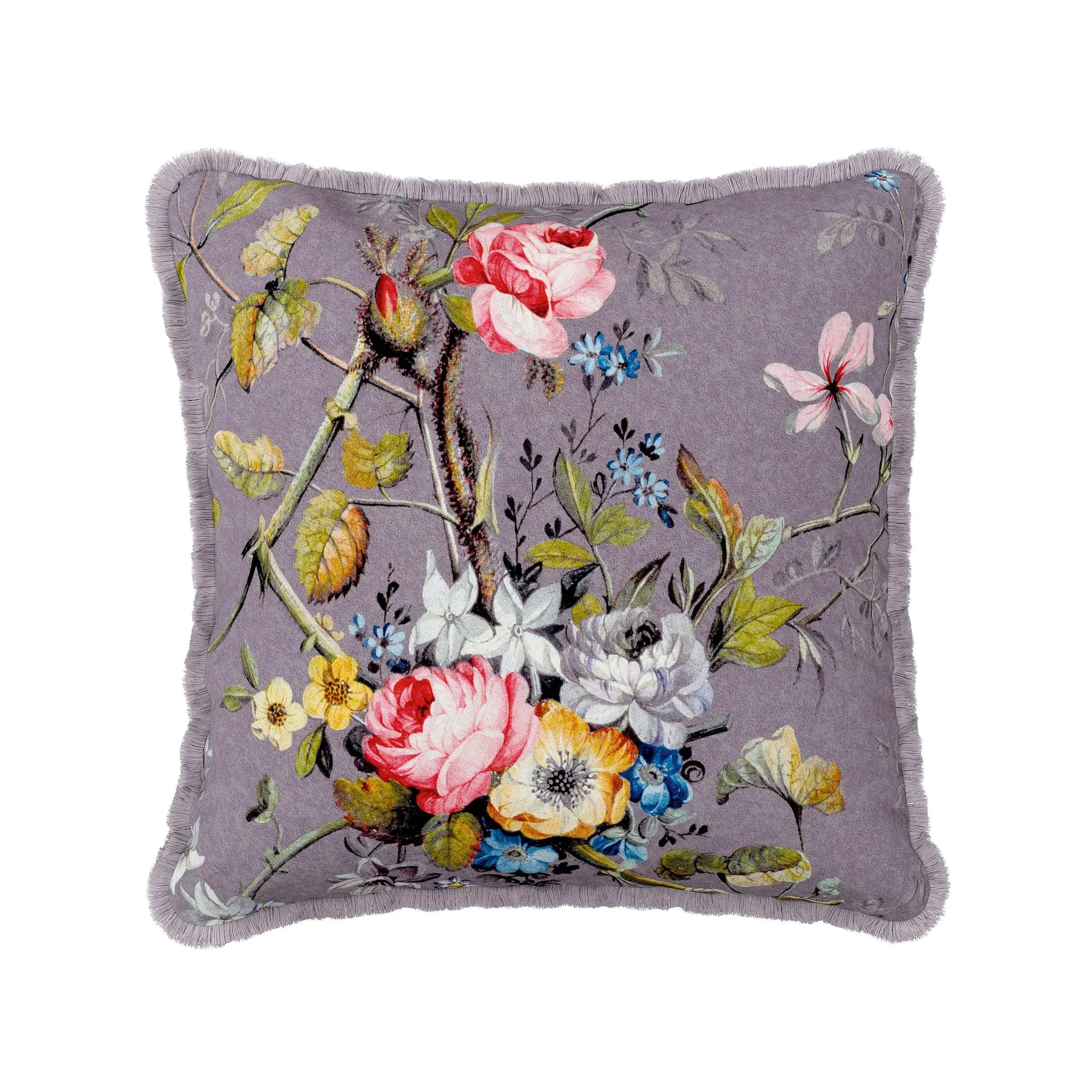 Square Cushion with Floral Pattern - Multi image