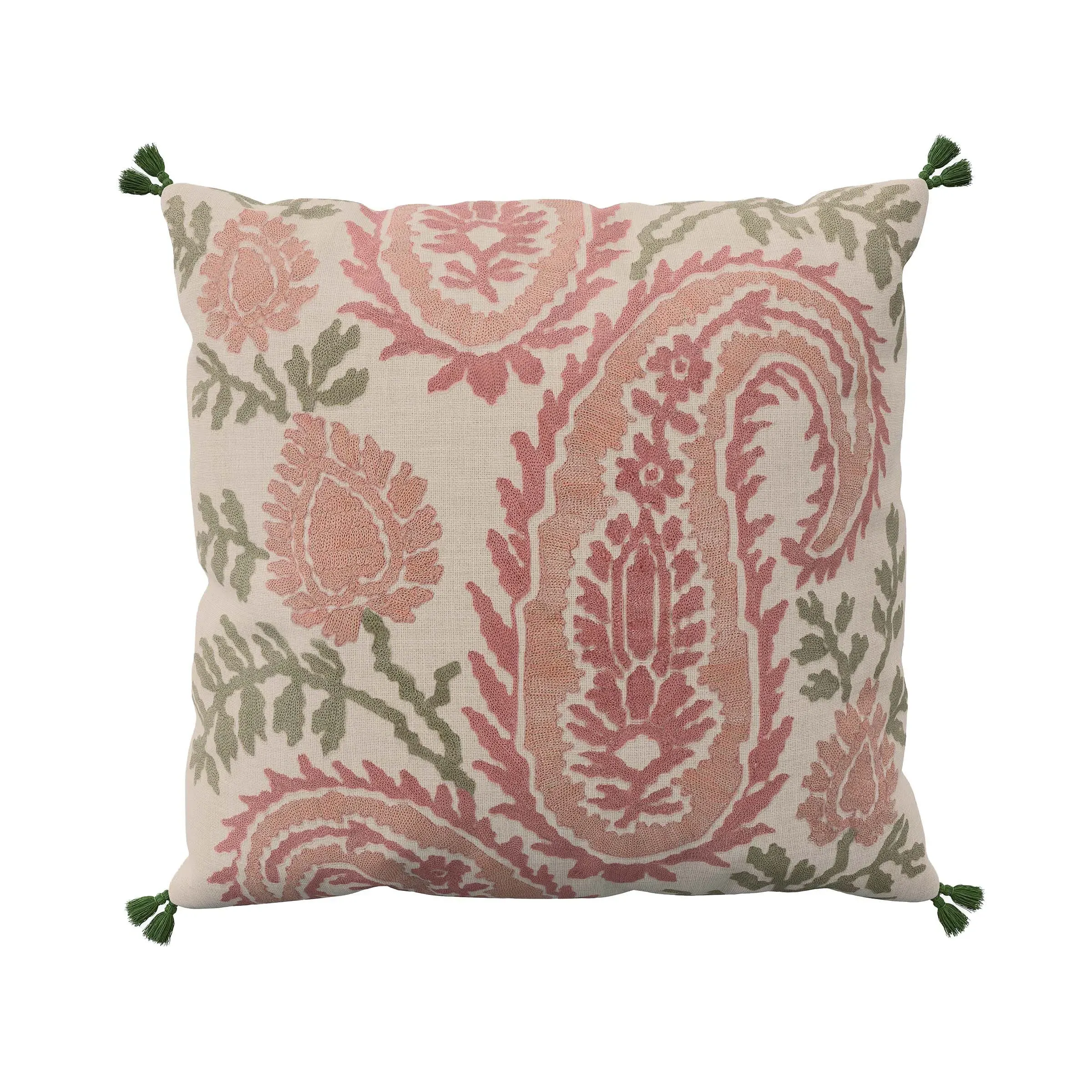 Square Cushion with Paisley Pattern - Rose image