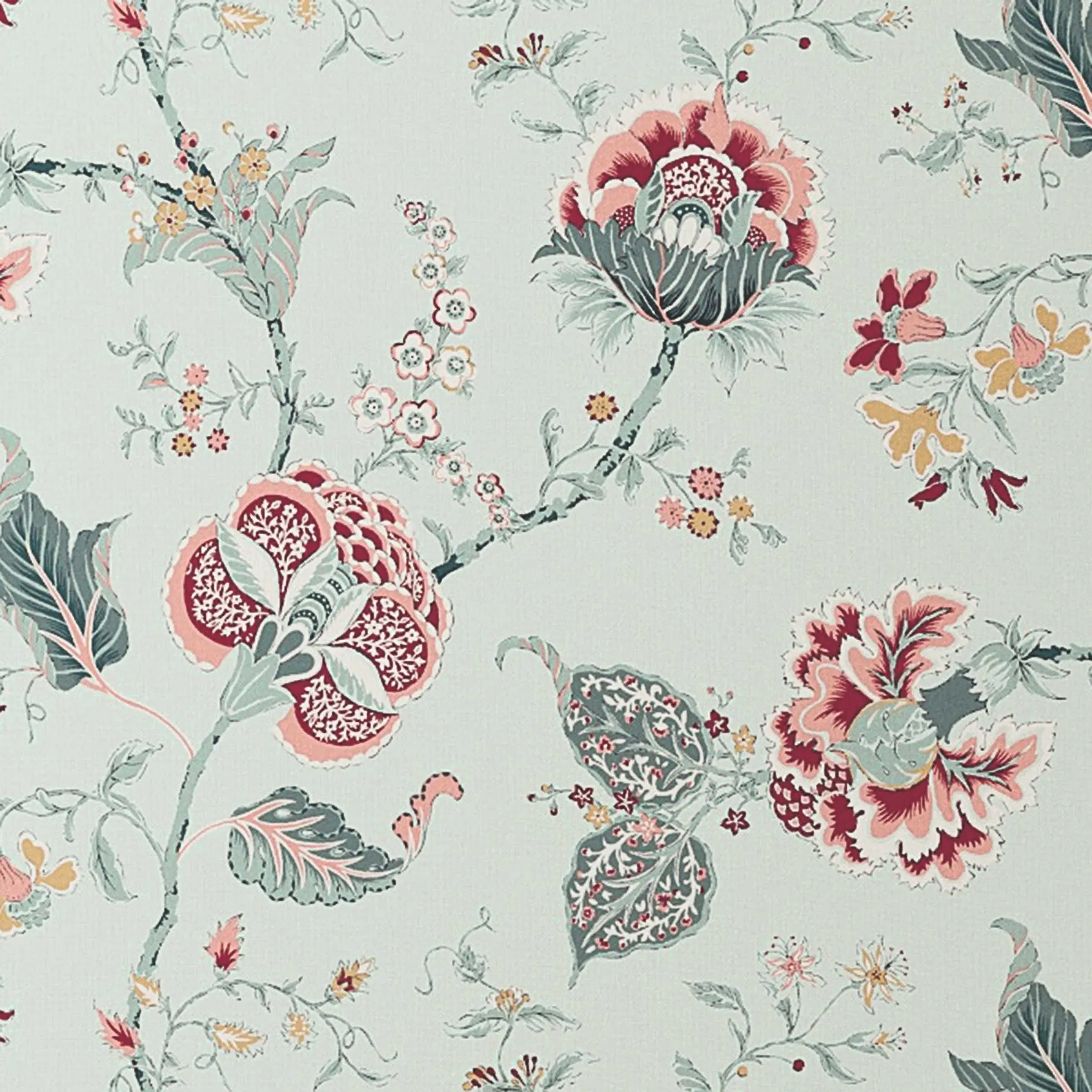 Square Embroidered Cushion - Duck Egg, Cotton