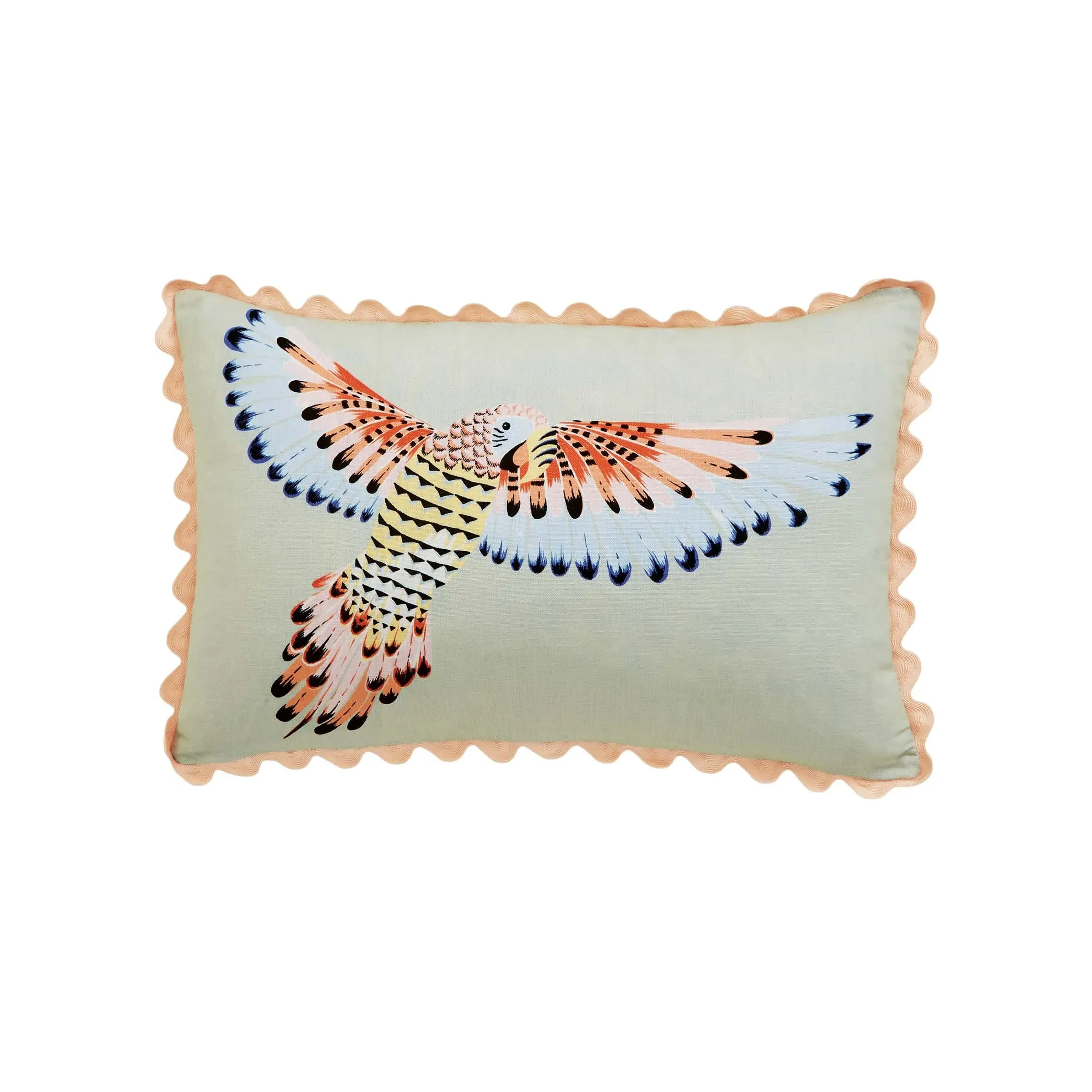 Rectangular Parrot Cushion - Sage, Cotton image