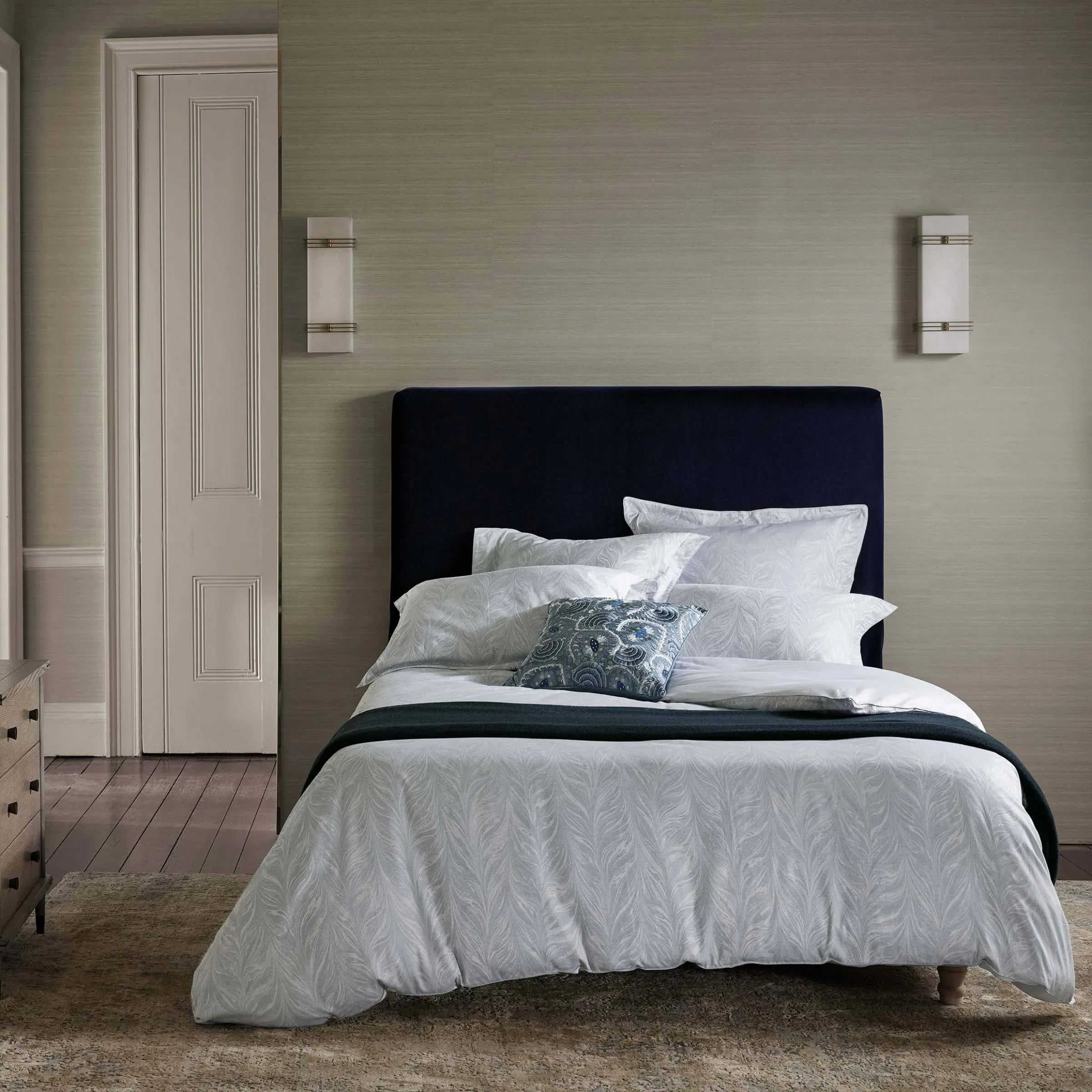 King Size Duvet Cover - Blue, Cotton Sateen